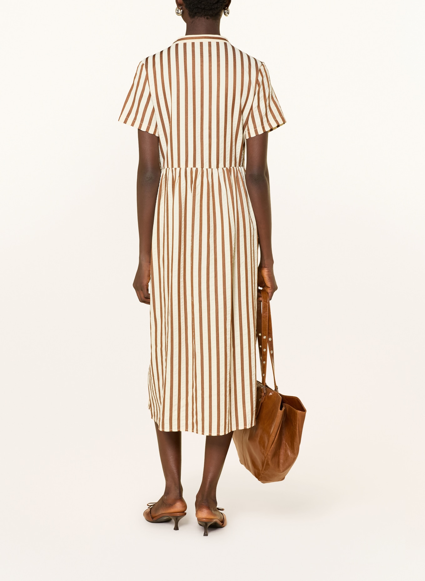 lollys laundry Kleid ALIYALL: ECRU / BRAUN