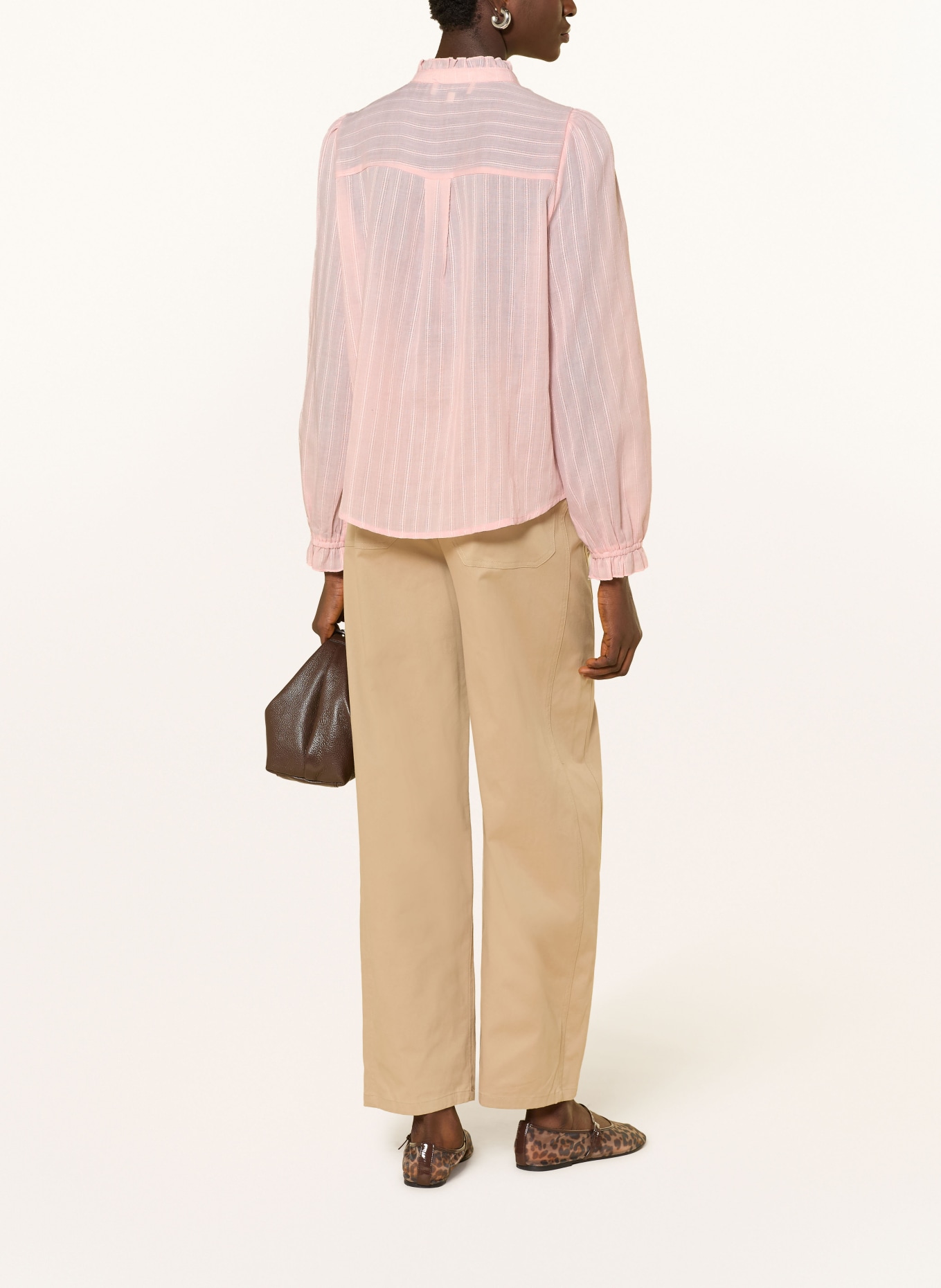 lollys laundry Bluse ARIELLL mit Rüschen und Lochspitze: HELLROSA