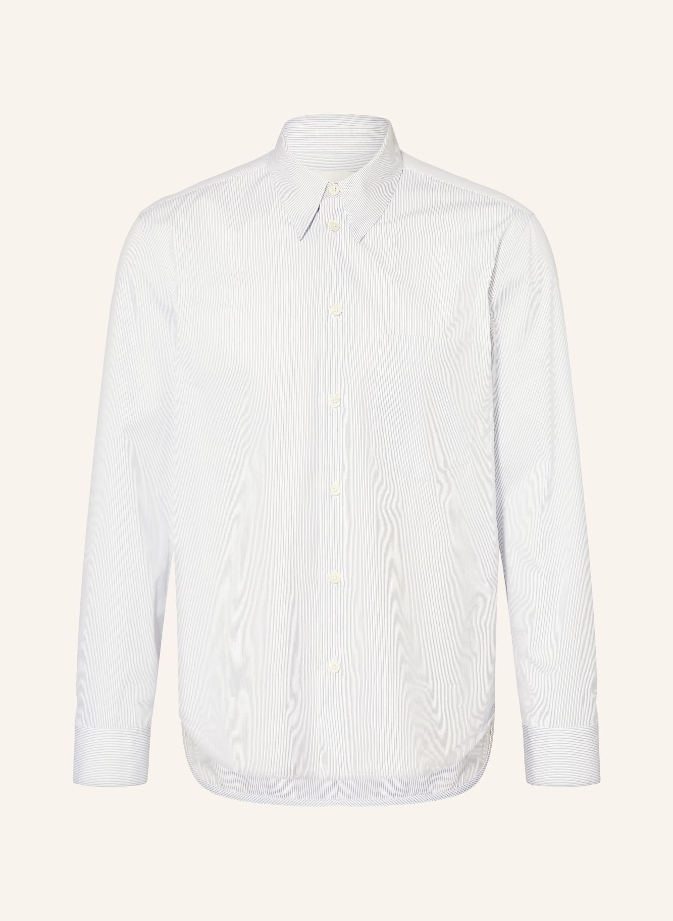 JIL SANDER Relaxed Fit Shirt: ECRU / DARK BLUE