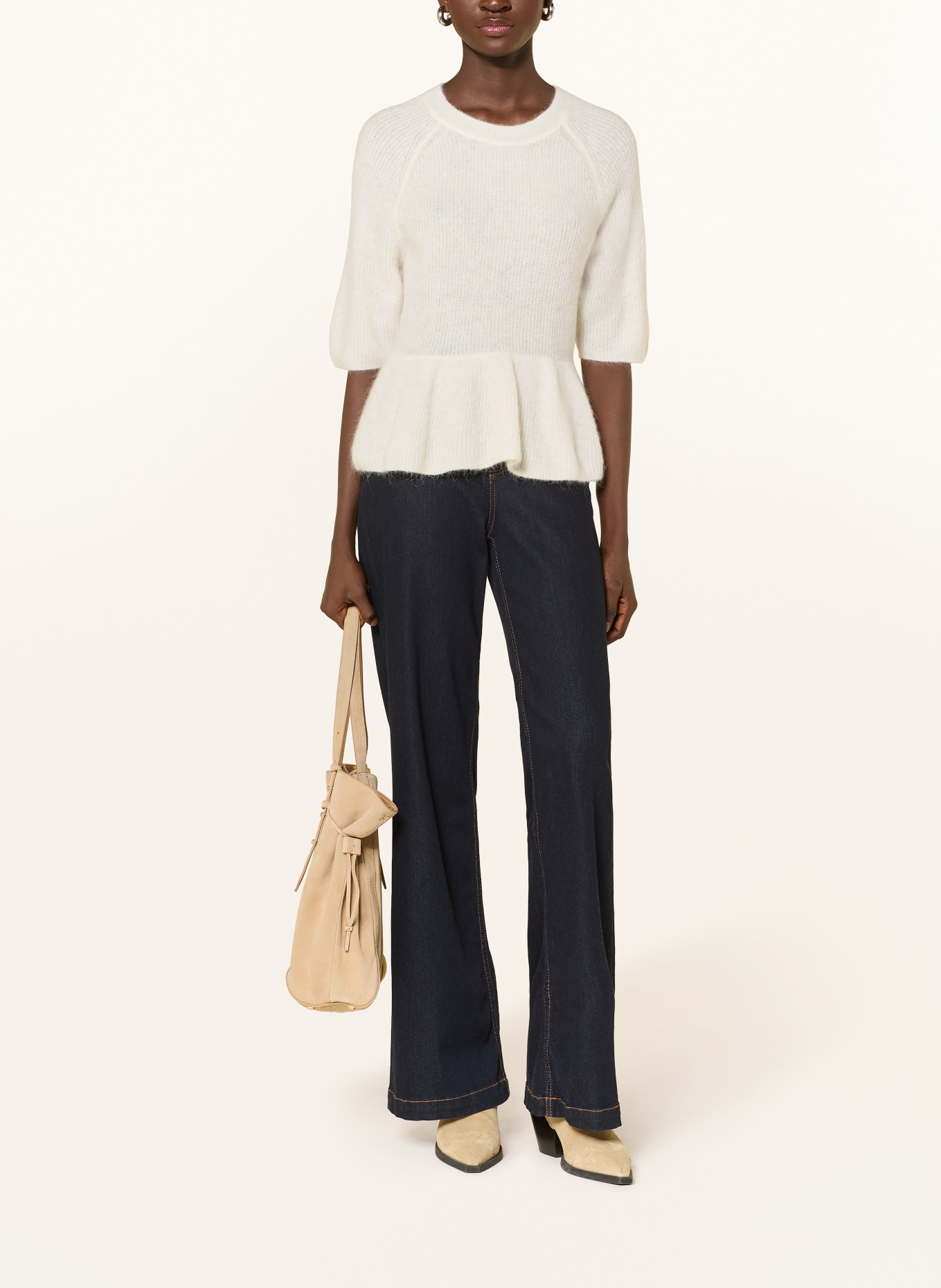 MOS MOSH Strickshirt MMTHORA mit Alpaka: CREME