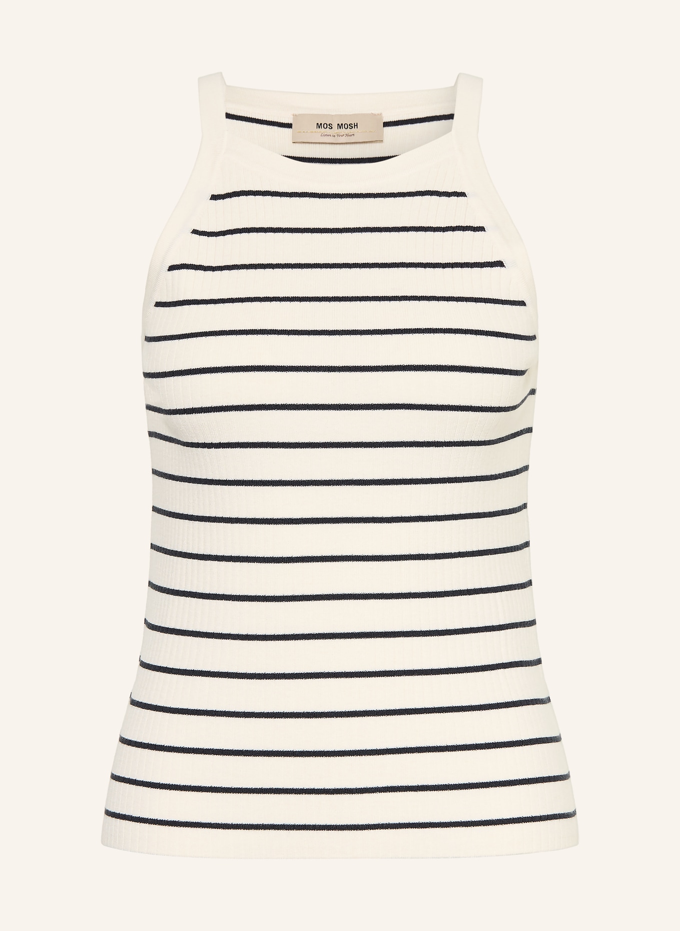MOS MOSH Stricktop MMIMANJA: CREME / DUNKELBLAU
