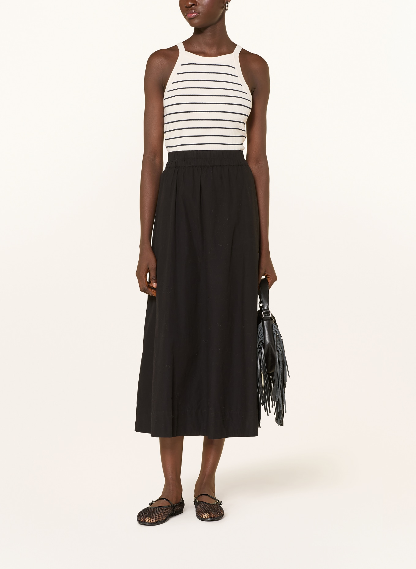 MOS MOSH Stricktop MMIMANJA: CREME / DUNKELBLAU