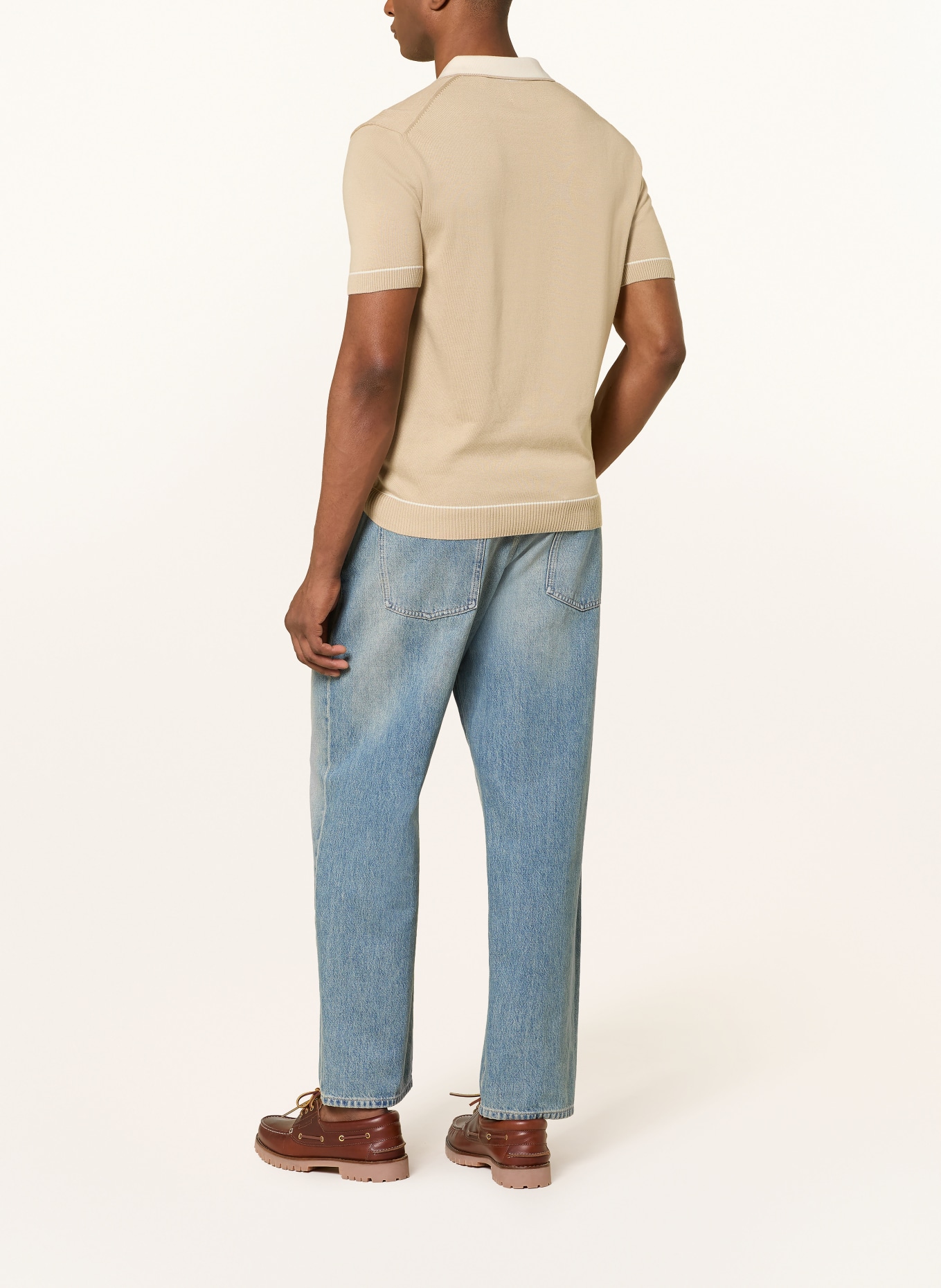 GANT Strick-Poloshirt: BEIGE / CREME