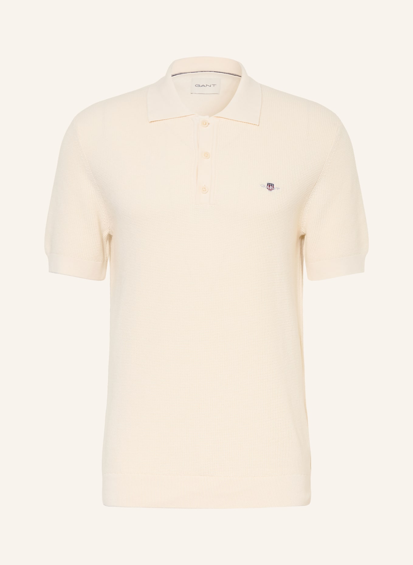 GANT Strick-Poloshirt: CREME