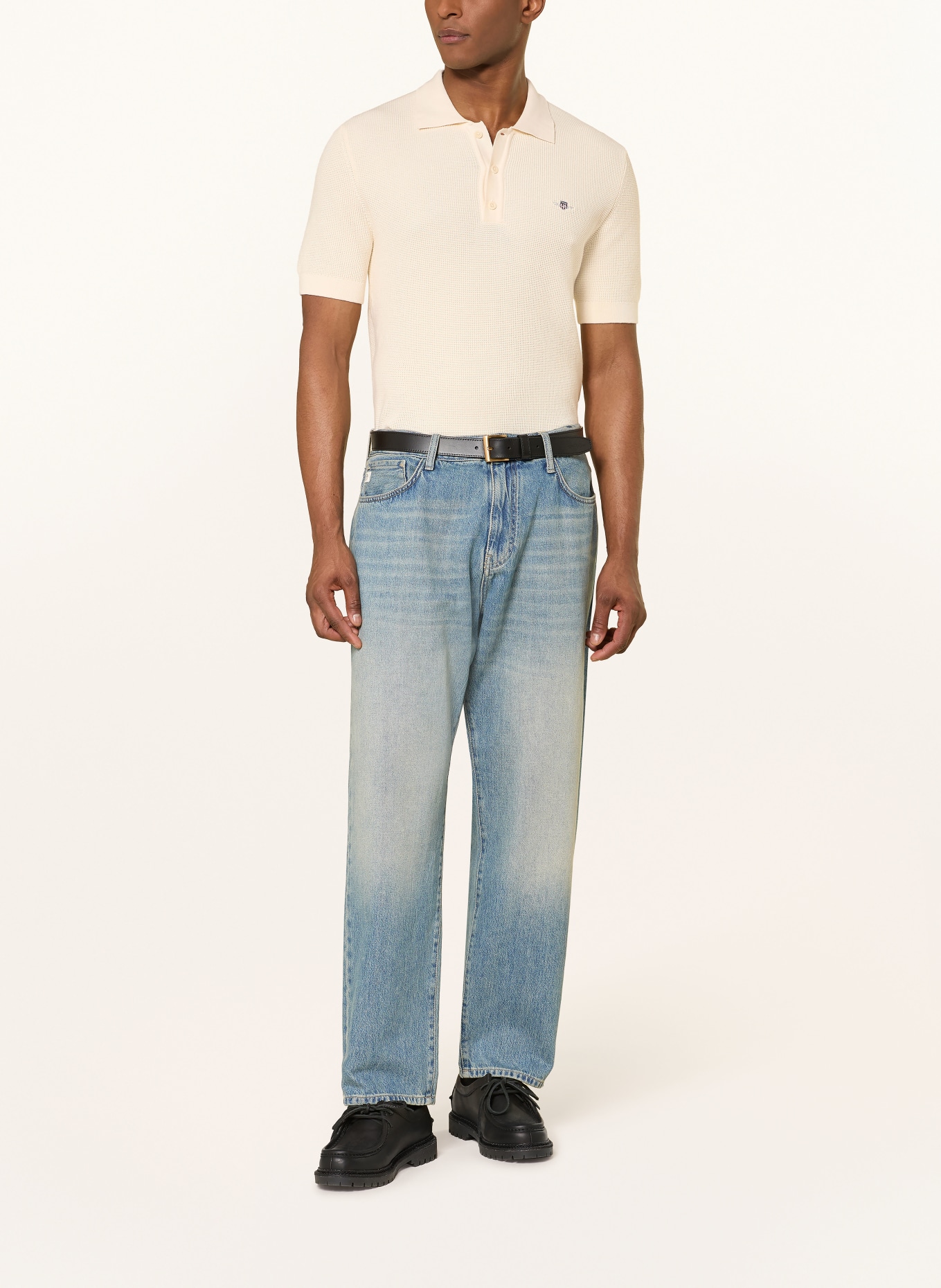 GANT Strick-Poloshirt: CREME