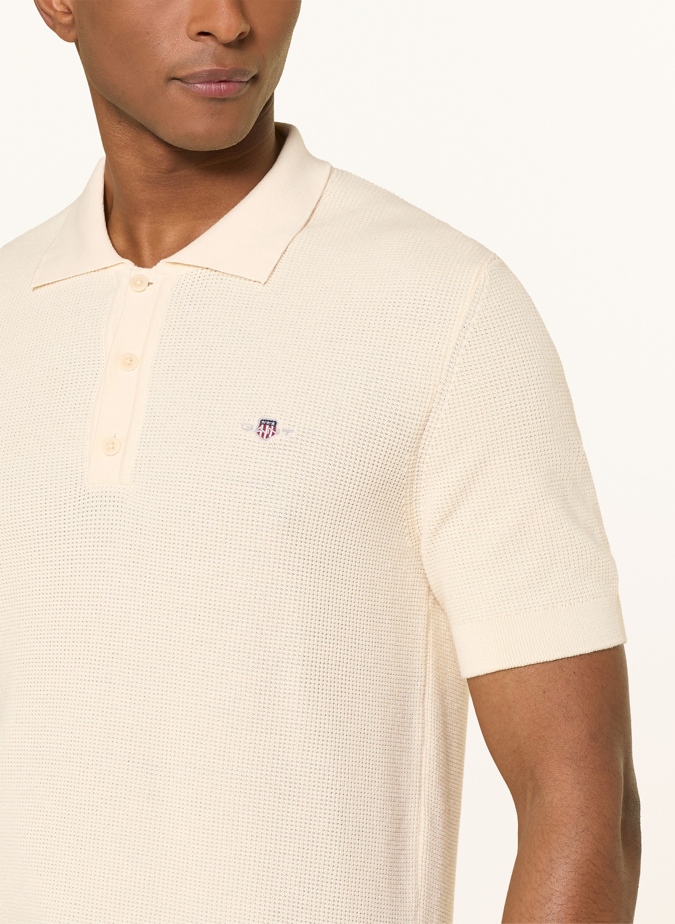 GANT Strick-Poloshirt: CREME