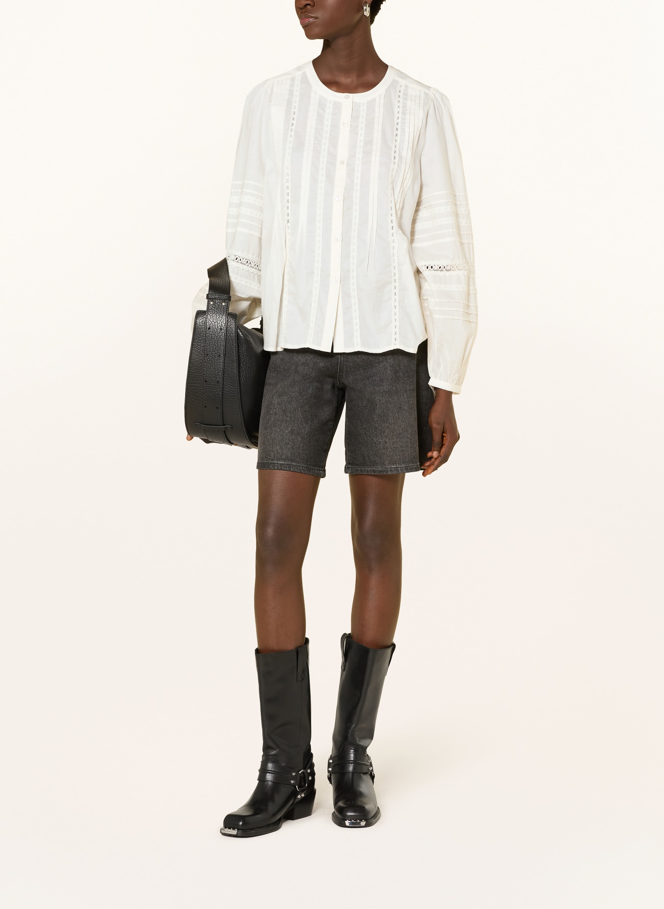 MOS MOSH Bluse MMADILA mit Spitze: ECRU