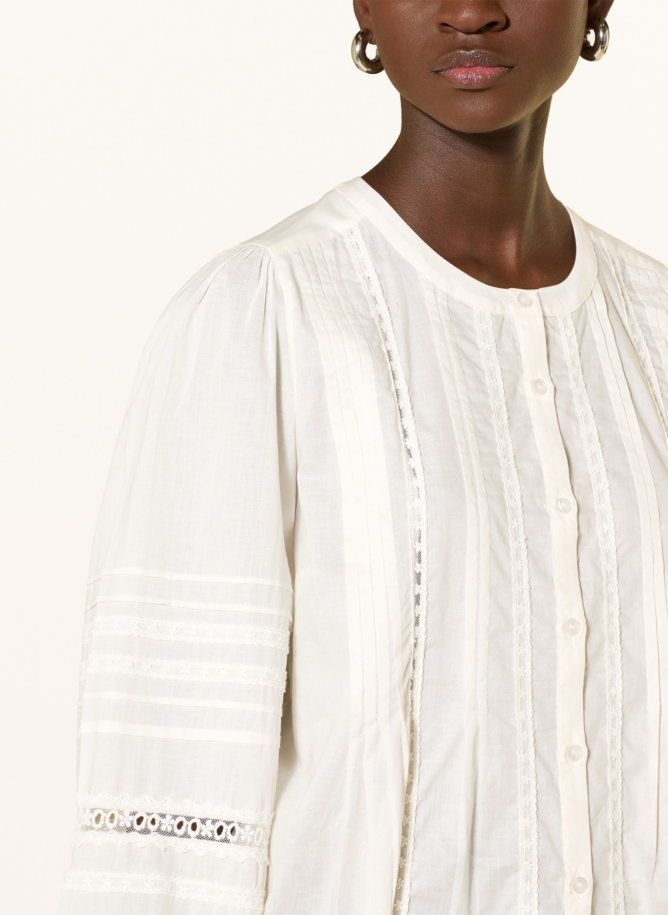 MOS MOSH Bluse MMADILA mit Spitze: ECRU