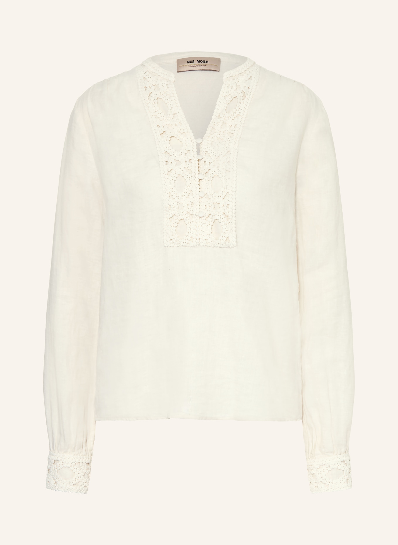 MOS MOSH Blusenshirt MMEVANDA mit Leinen: CREME