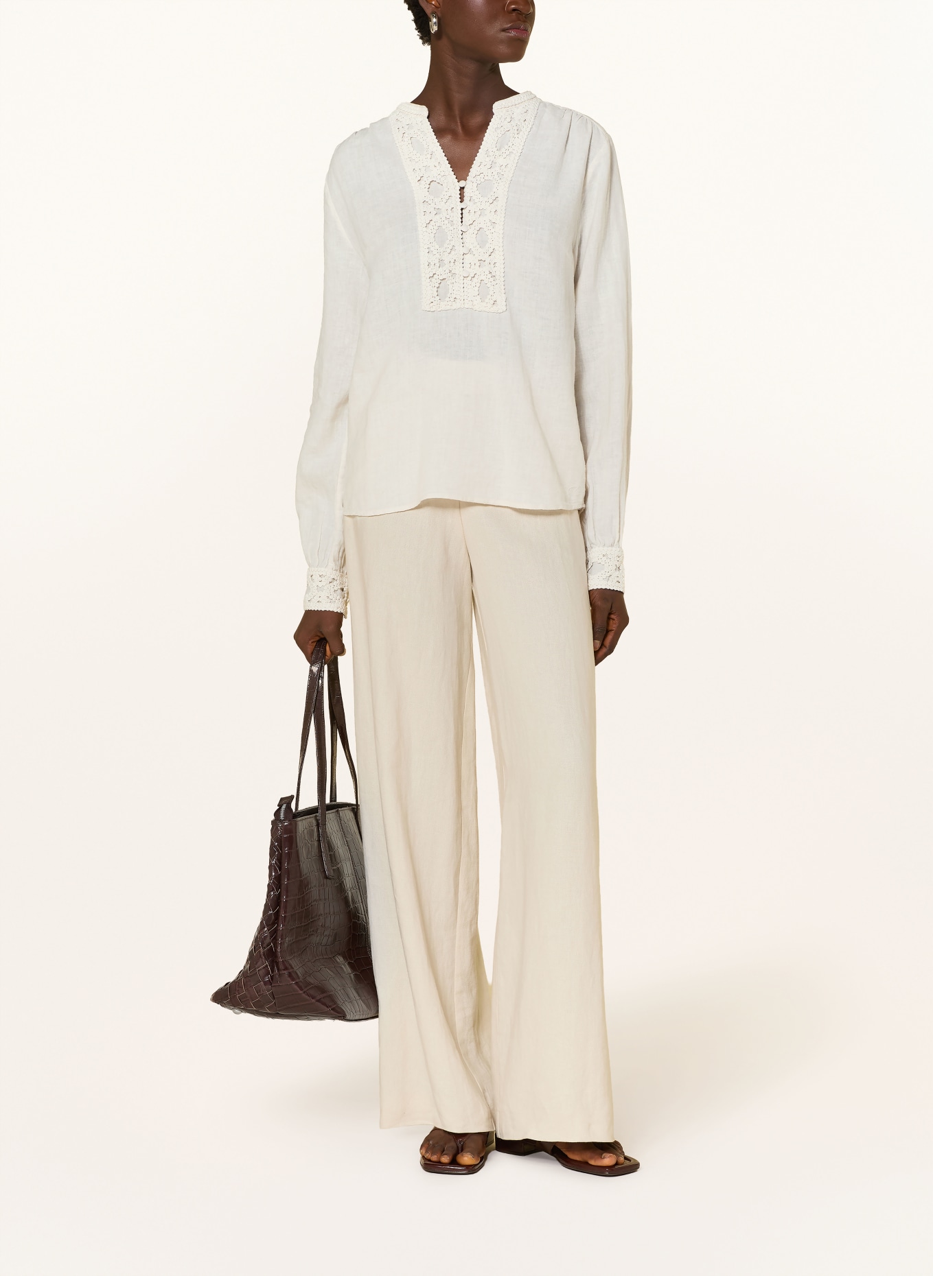 MOS MOSH Blusenshirt MMEVANDA mit Leinen: CREME