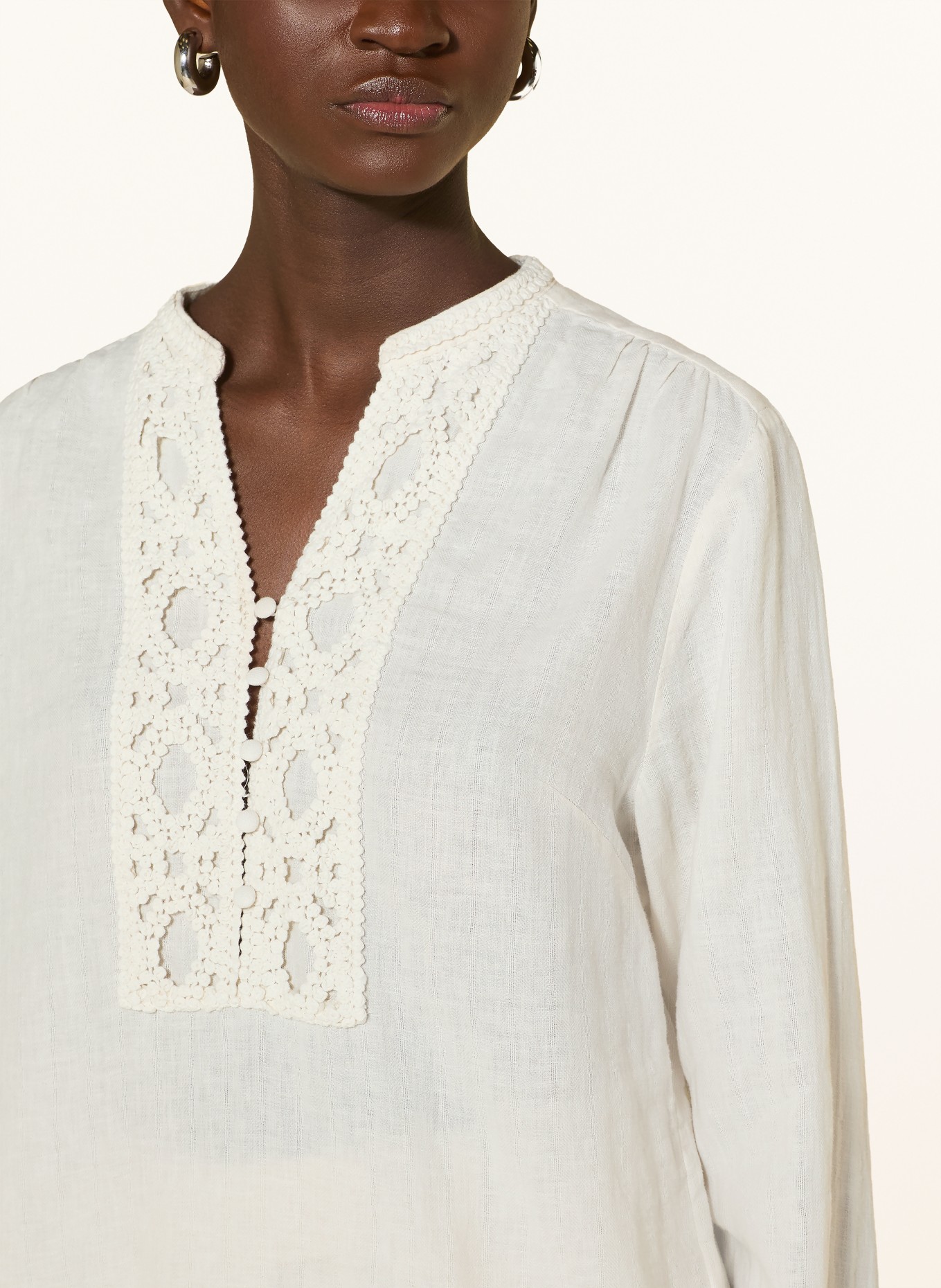 MOS MOSH Blusenshirt MMEVANDA mit Leinen: CREME