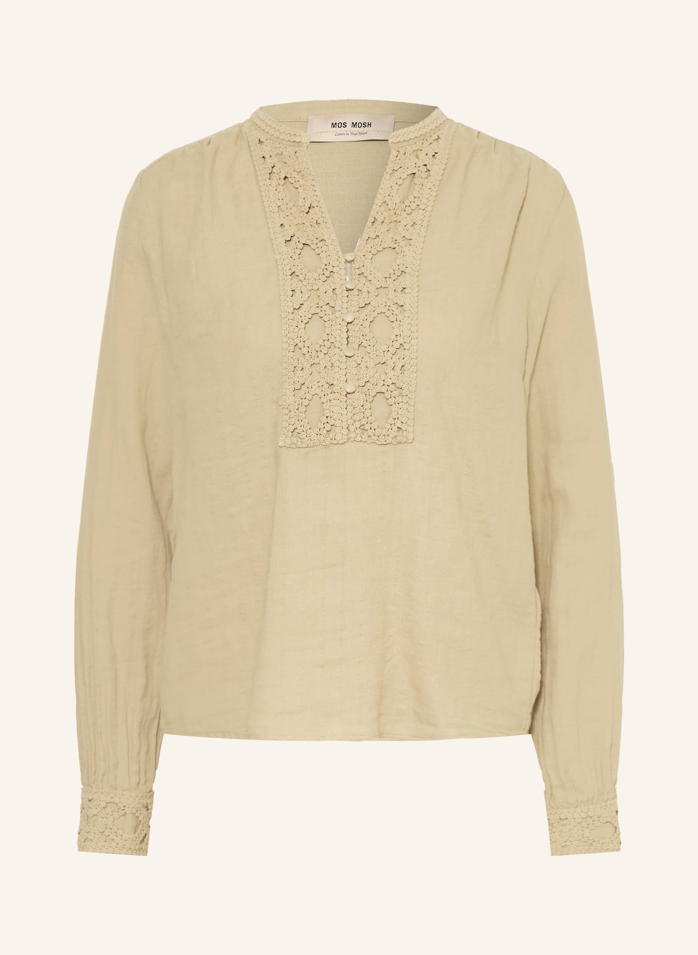 MOS MOSH Blusenshirt MMEVANDA mit Leinen: HELLGRÜN