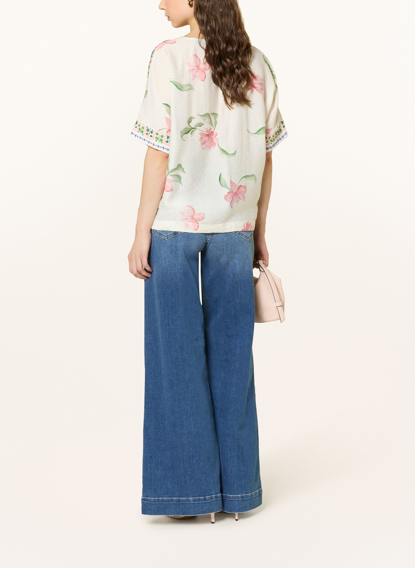 MOS MOSH MMPALMA blouse shirt with gemstones: WHITE / PINK / GREEN