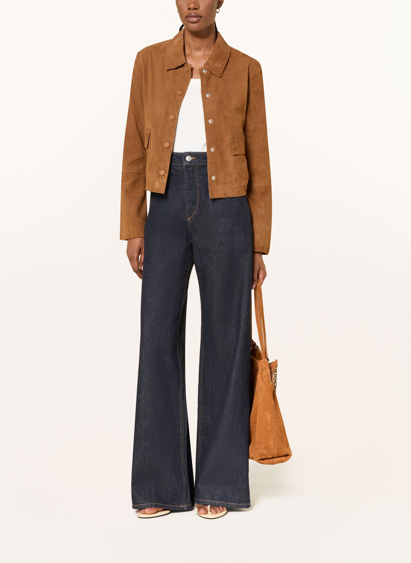 BY MALENE BIRGER Leren jas ANNIE: COGNAC