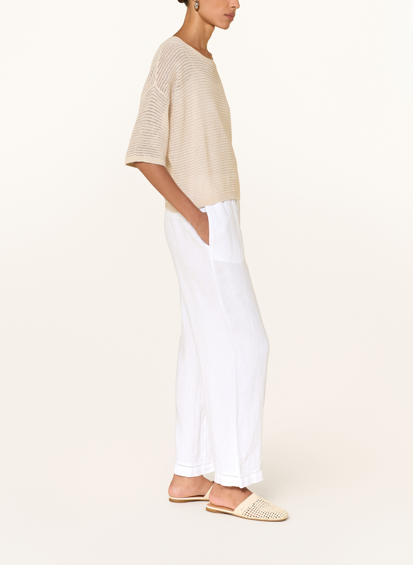 MAERZ MUENCHEN 7/8-broek van linnen: WIT