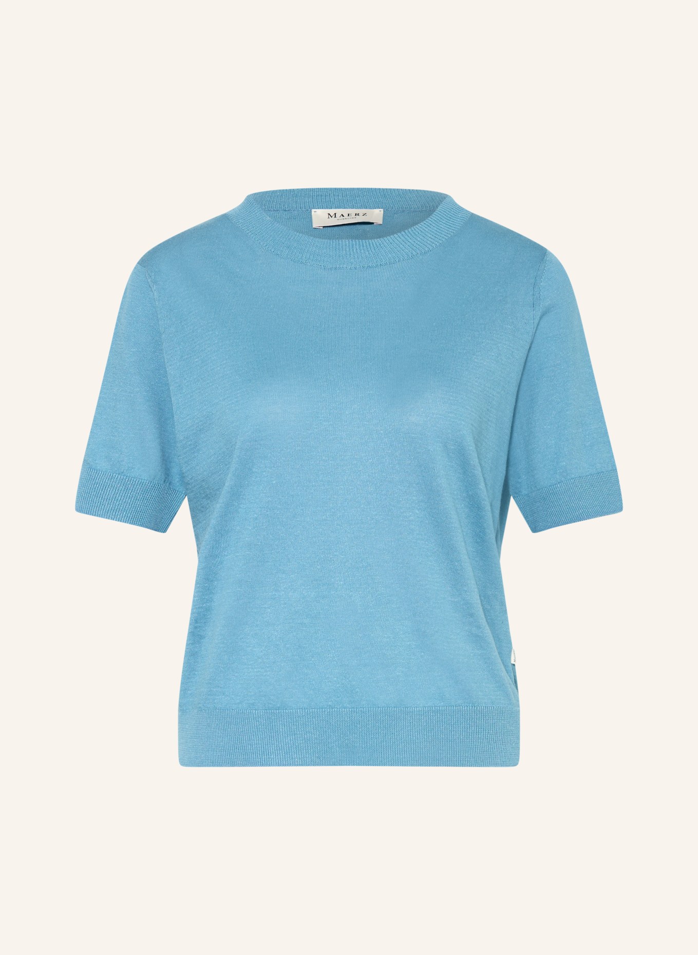 MAERZ MUENCHEN Gebreid shirt met linnen: PETROL