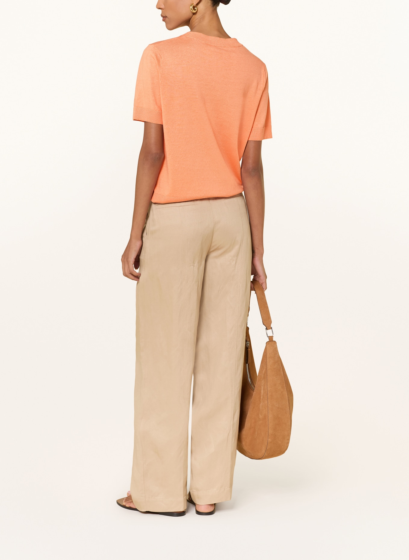 MAERZ MUENCHEN Gebreid shirt met linnen: ZALM