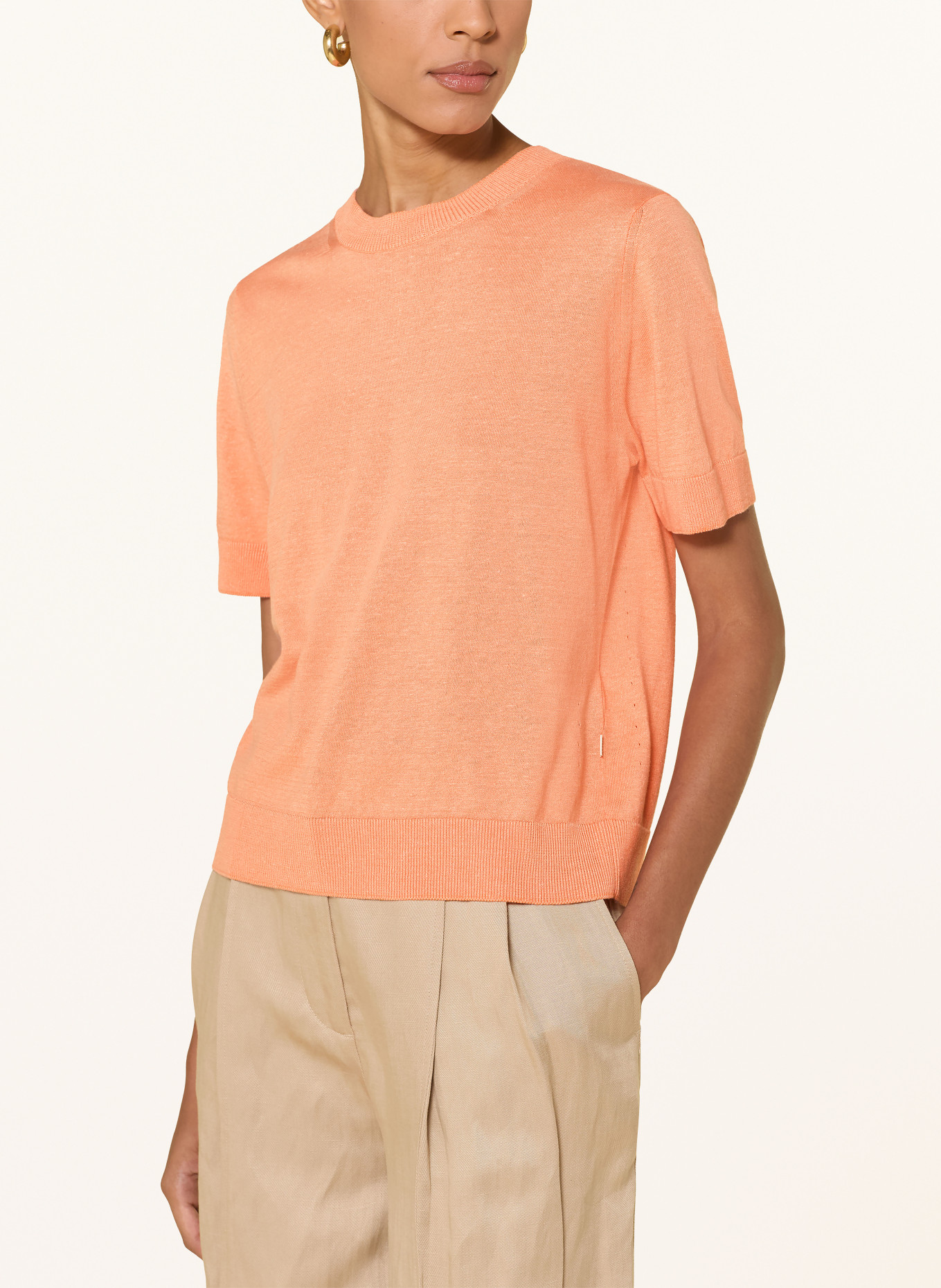 MAERZ MUENCHEN Gebreid shirt met linnen: ZALM