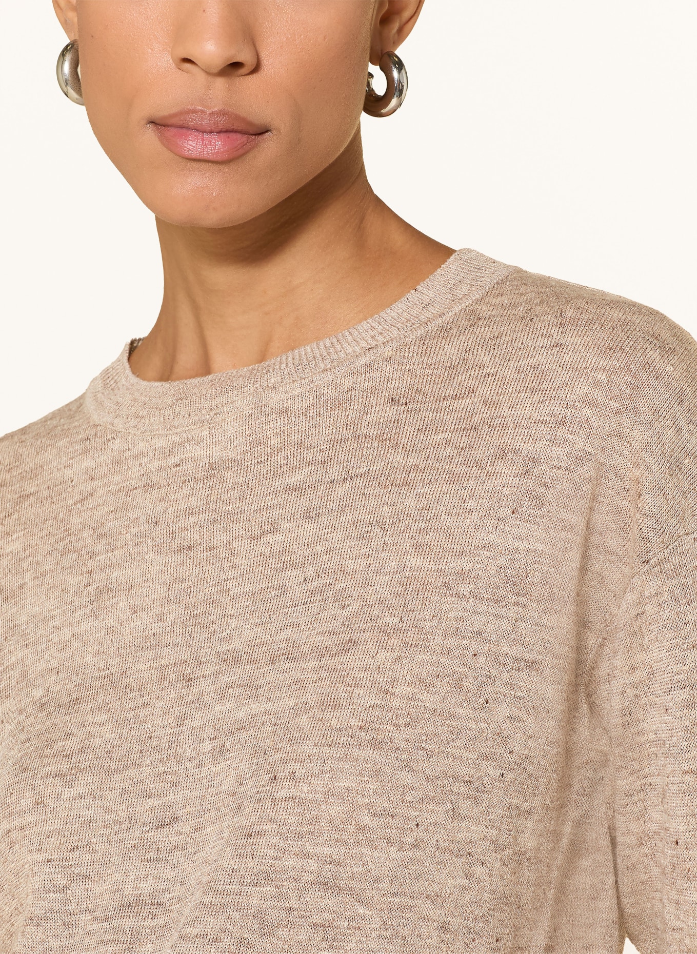 MAERZ MUENCHEN Gebreid shirt van linnen: BEIGE