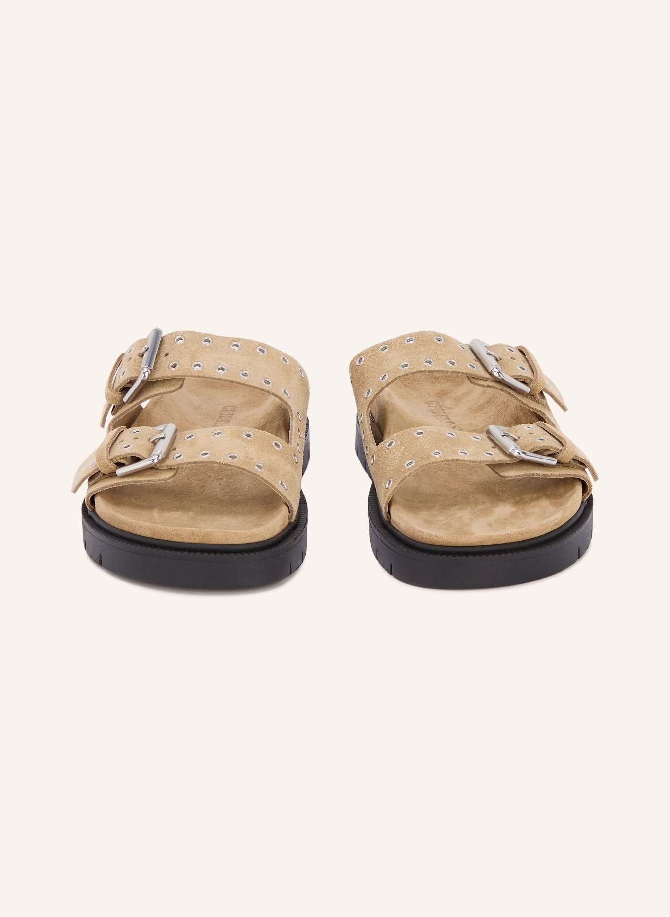 COPENHAGEN STUDIOS Pantoletten CPH702: BEIGE / SILBER