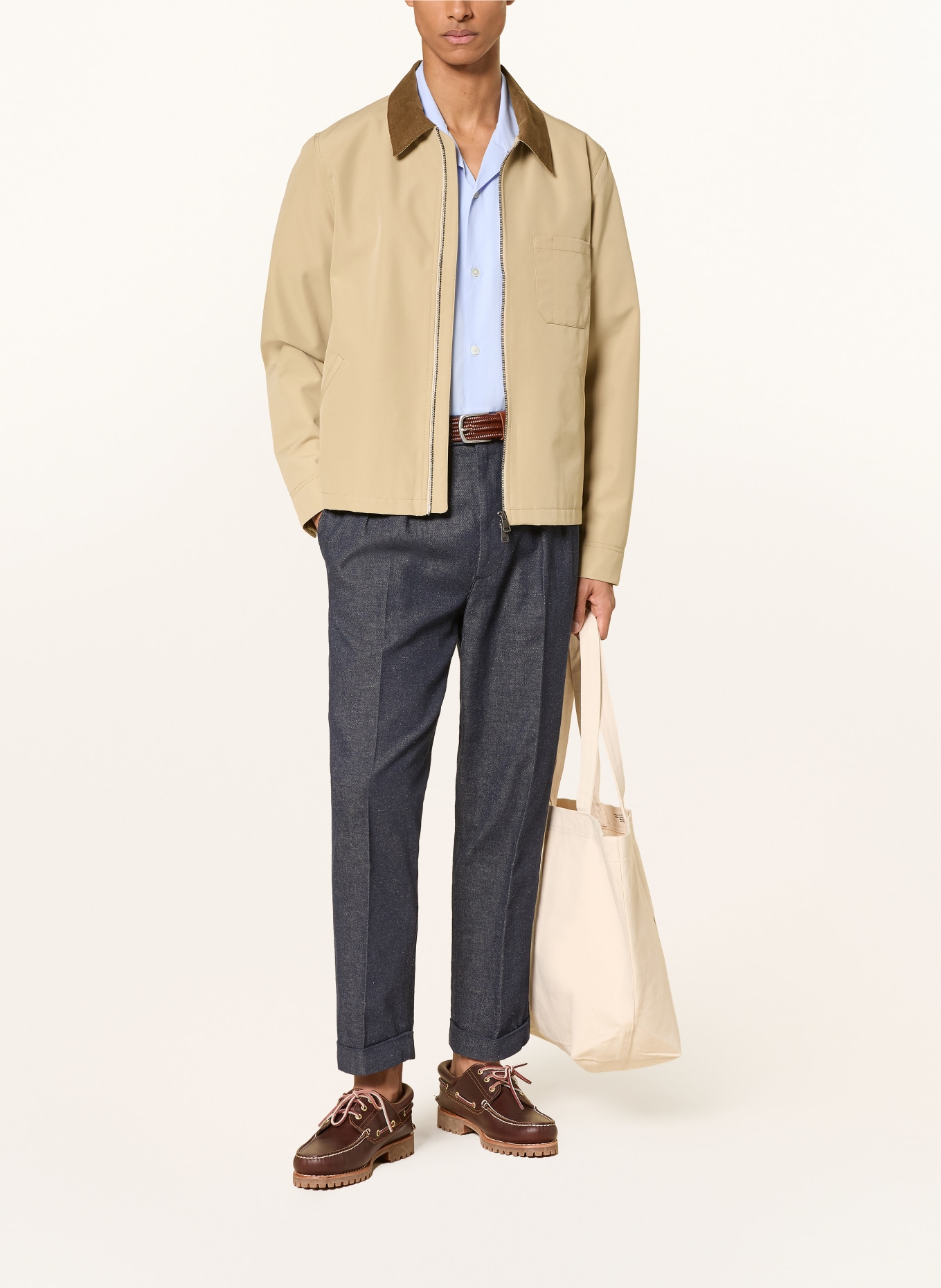 ALBERTO Chino TED-C Wide Fit: DARK BLUE / WHITE