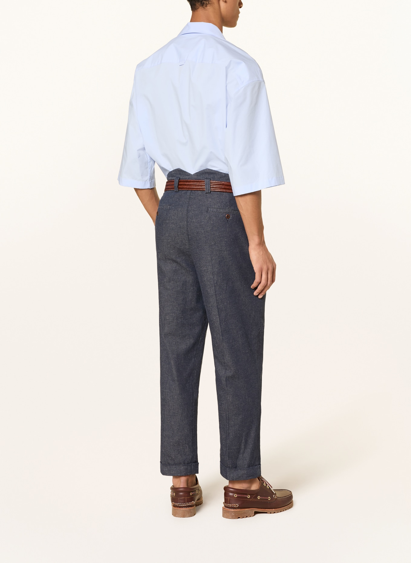 ALBERTO Chino TED-C Wide Fit: DARK BLUE / WHITE
