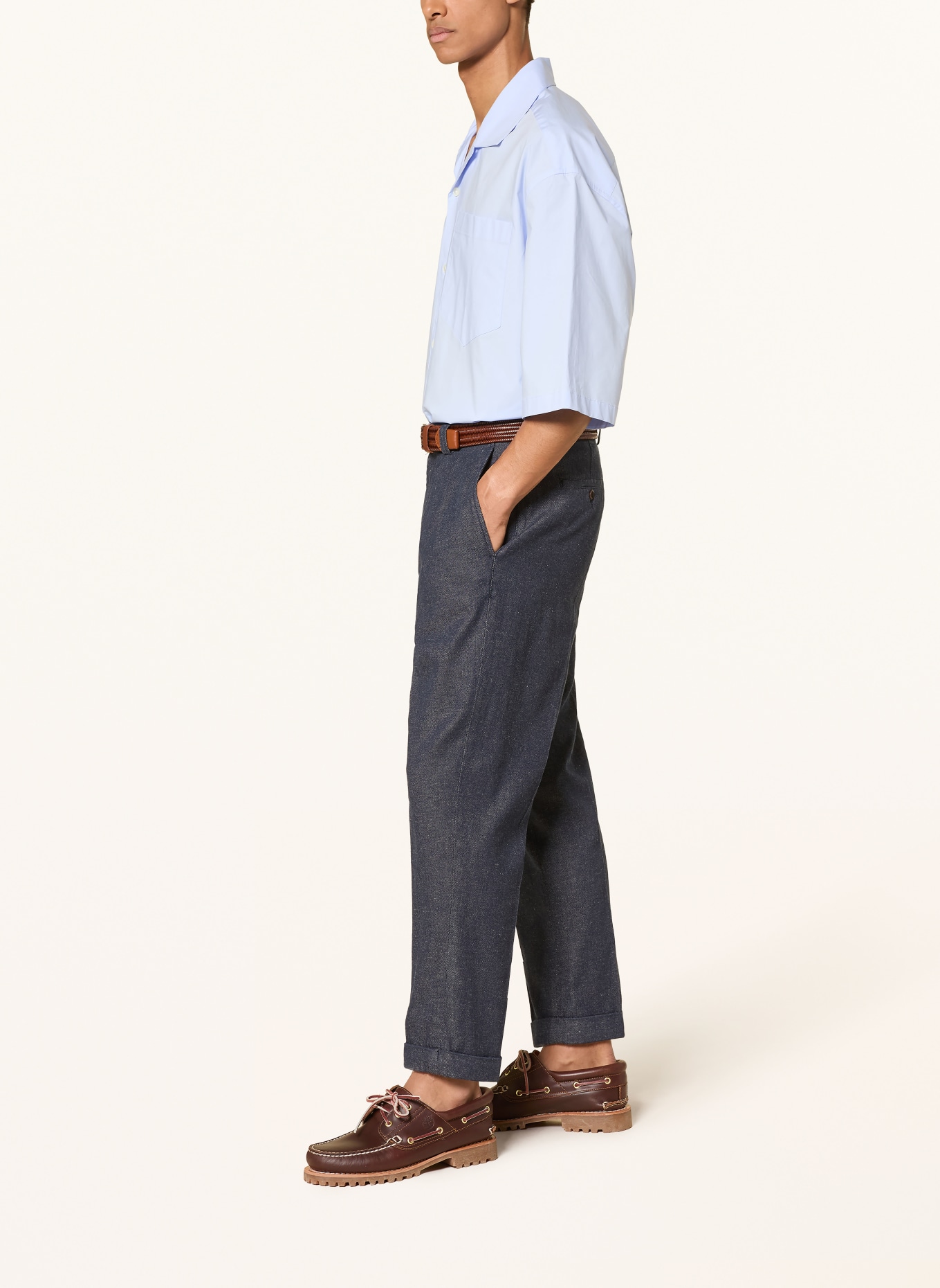 ALBERTO Chino TED-C Wide Fit: DARK BLUE / WHITE
