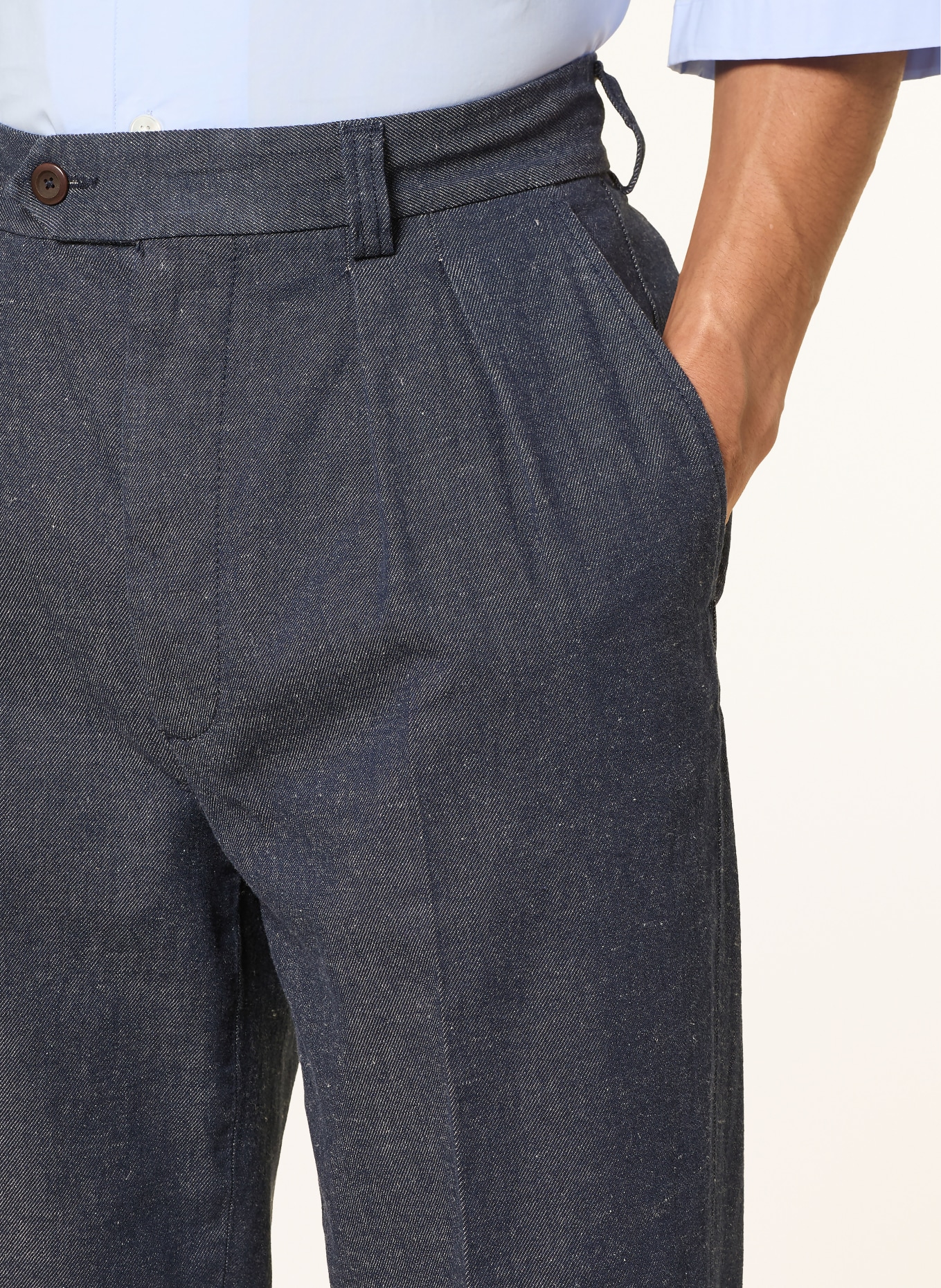 ALBERTO Chino TED-C Wide Fit: DARK BLUE / WHITE