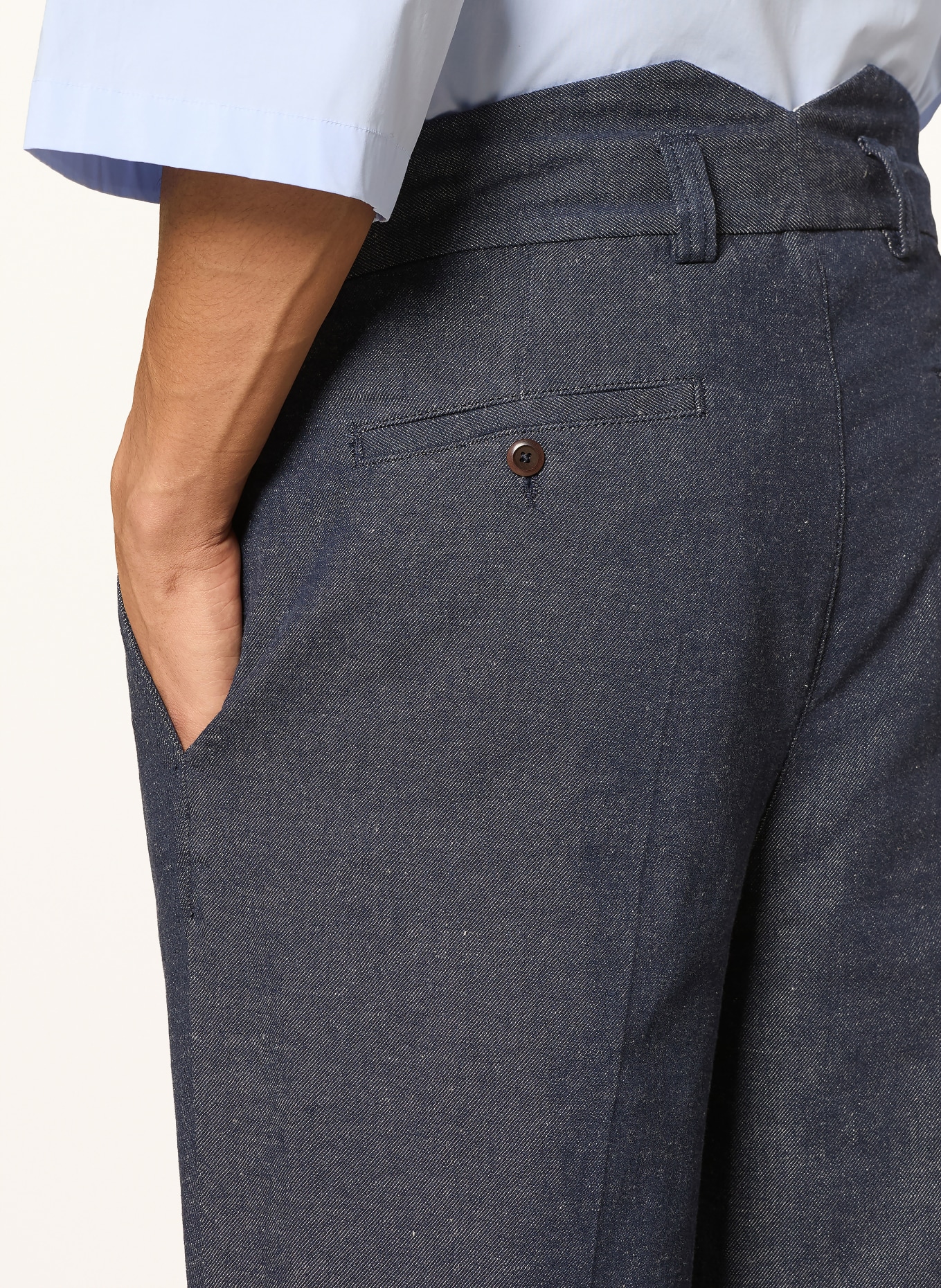 ALBERTO Chino TED-C Wide Fit: DARK BLUE / WHITE