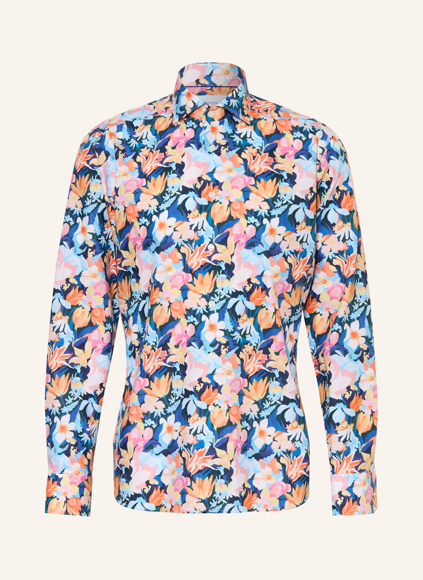 ETON Slim fit shirt: BLUE / ORANGE / YELLOW