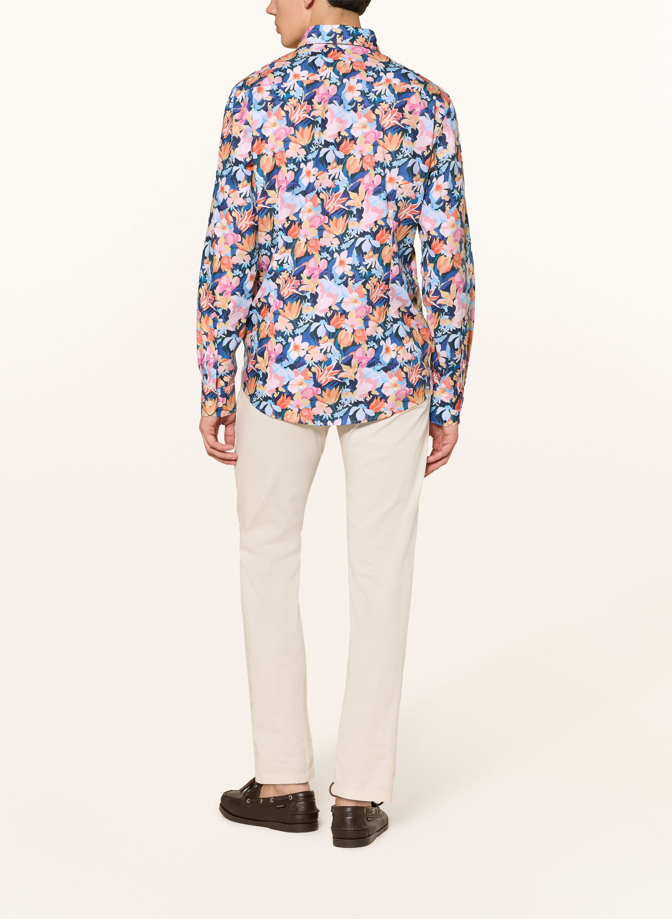 ETON Slim fit shirt: BLUE / ORANGE / YELLOW