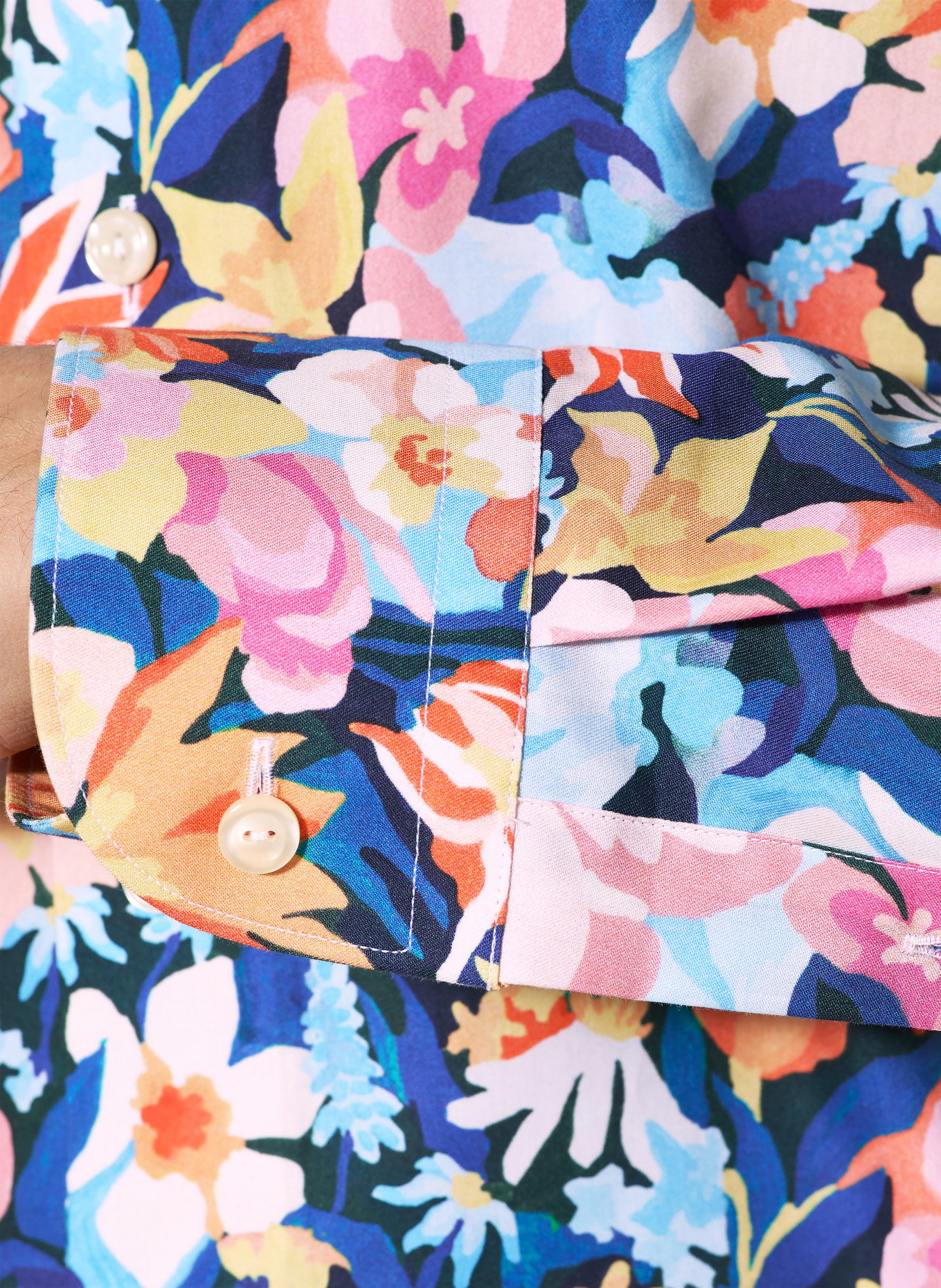 ETON Slim fit shirt: BLUE / ORANGE / YELLOW