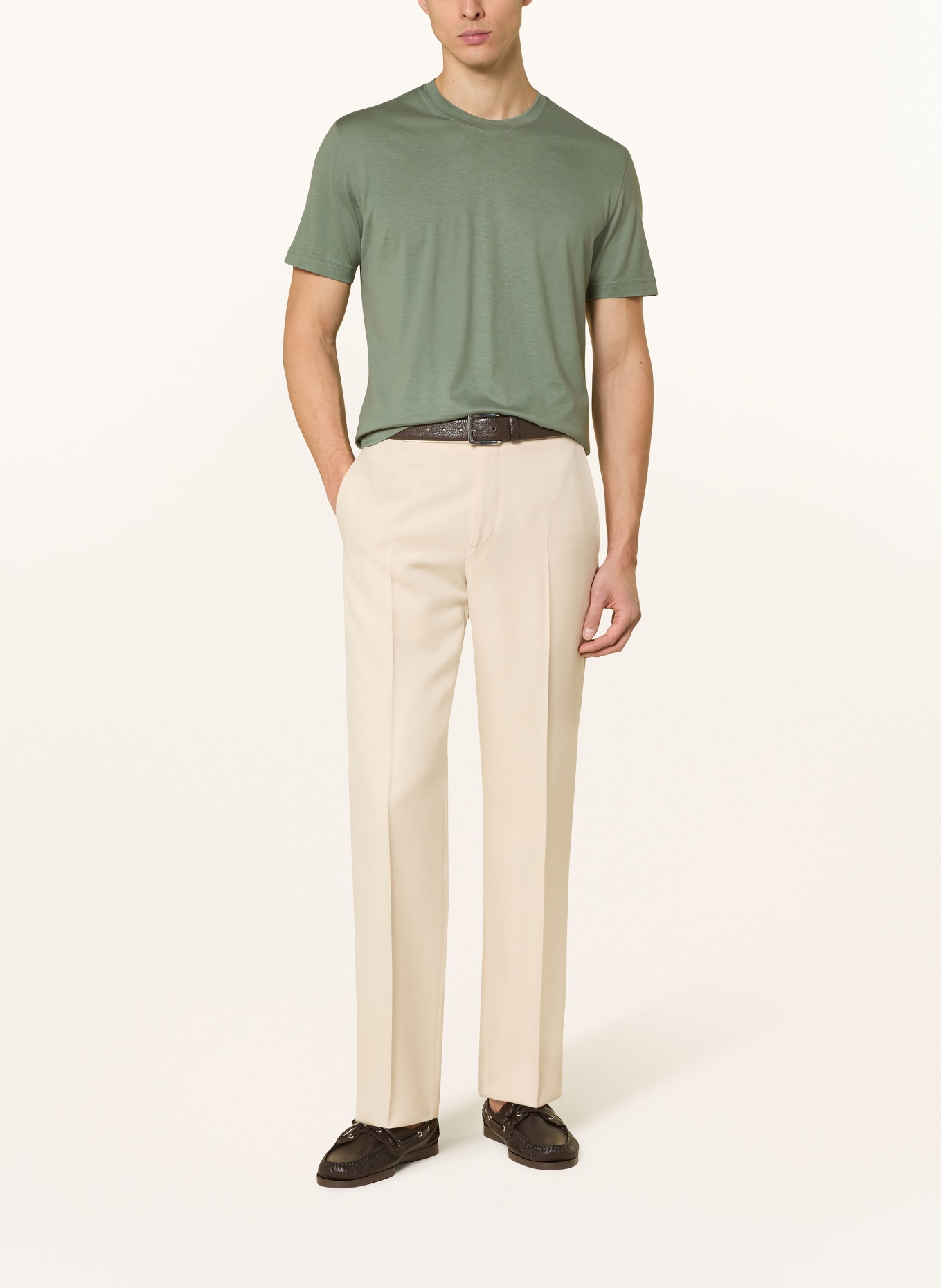 ETON T-shirt avec soie: VERT CLAIR