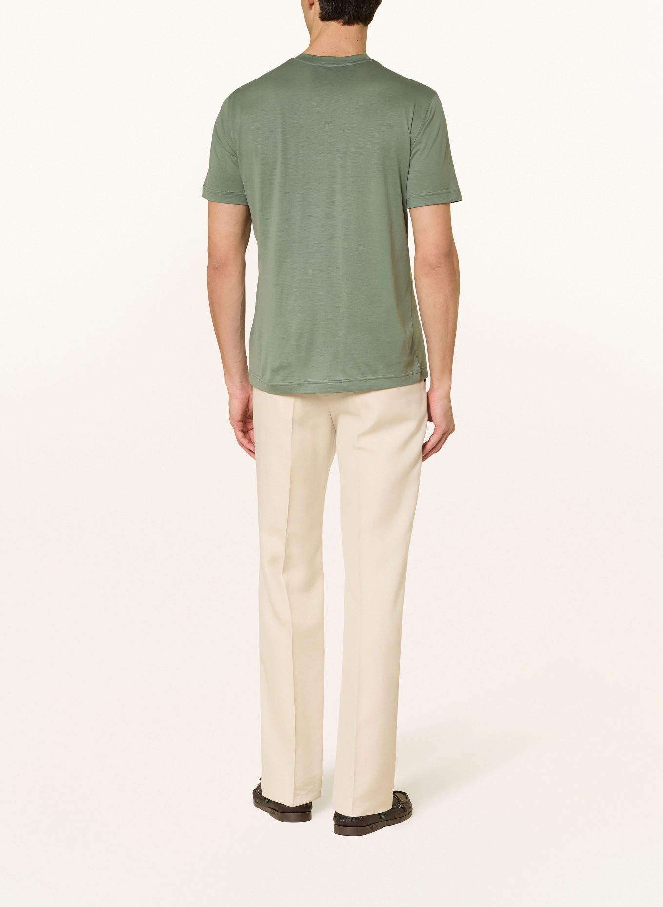 ETON T-shirt avec soie: VERT CLAIR