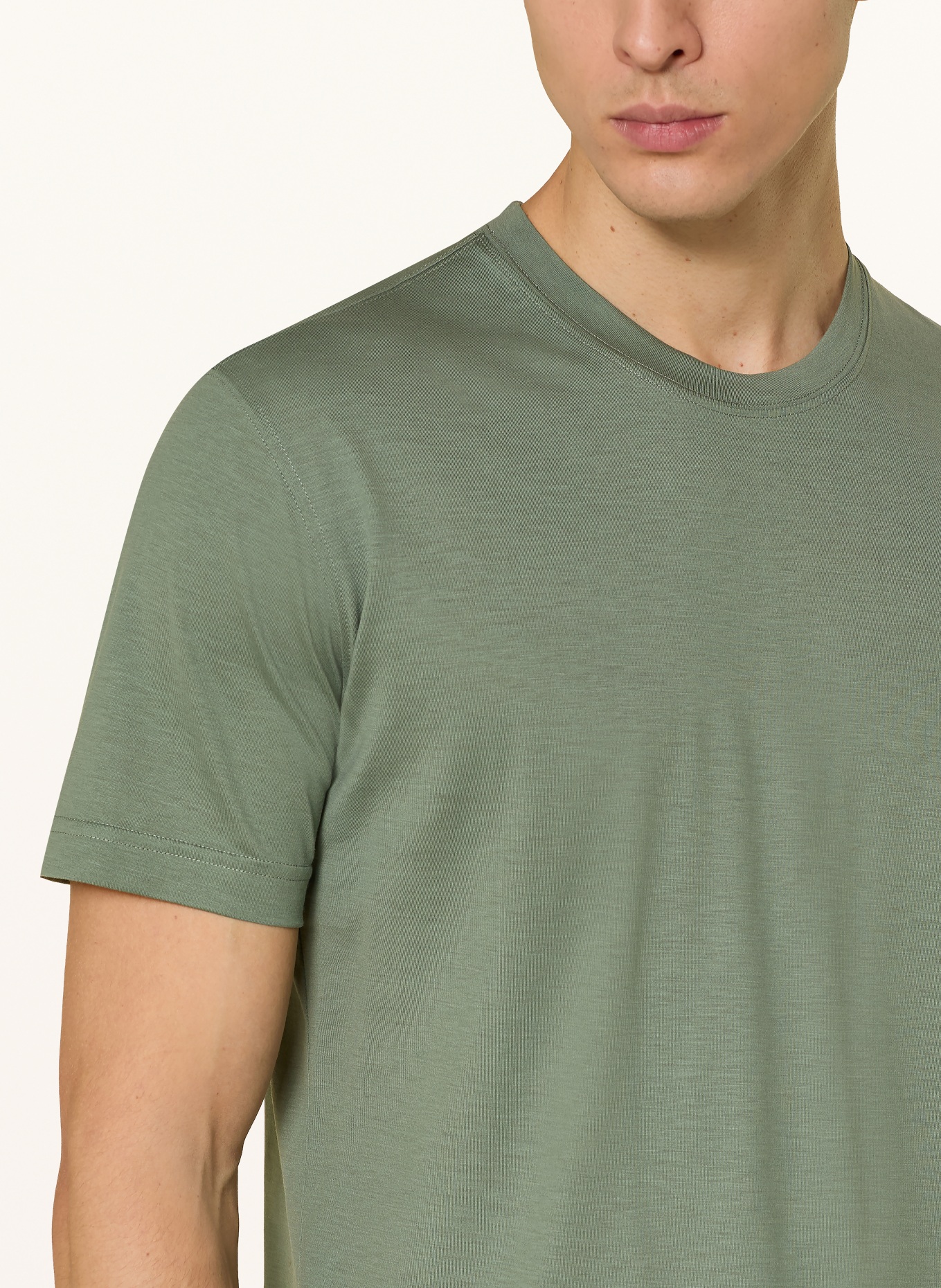 ETON T-shirt avec soie: VERT CLAIR