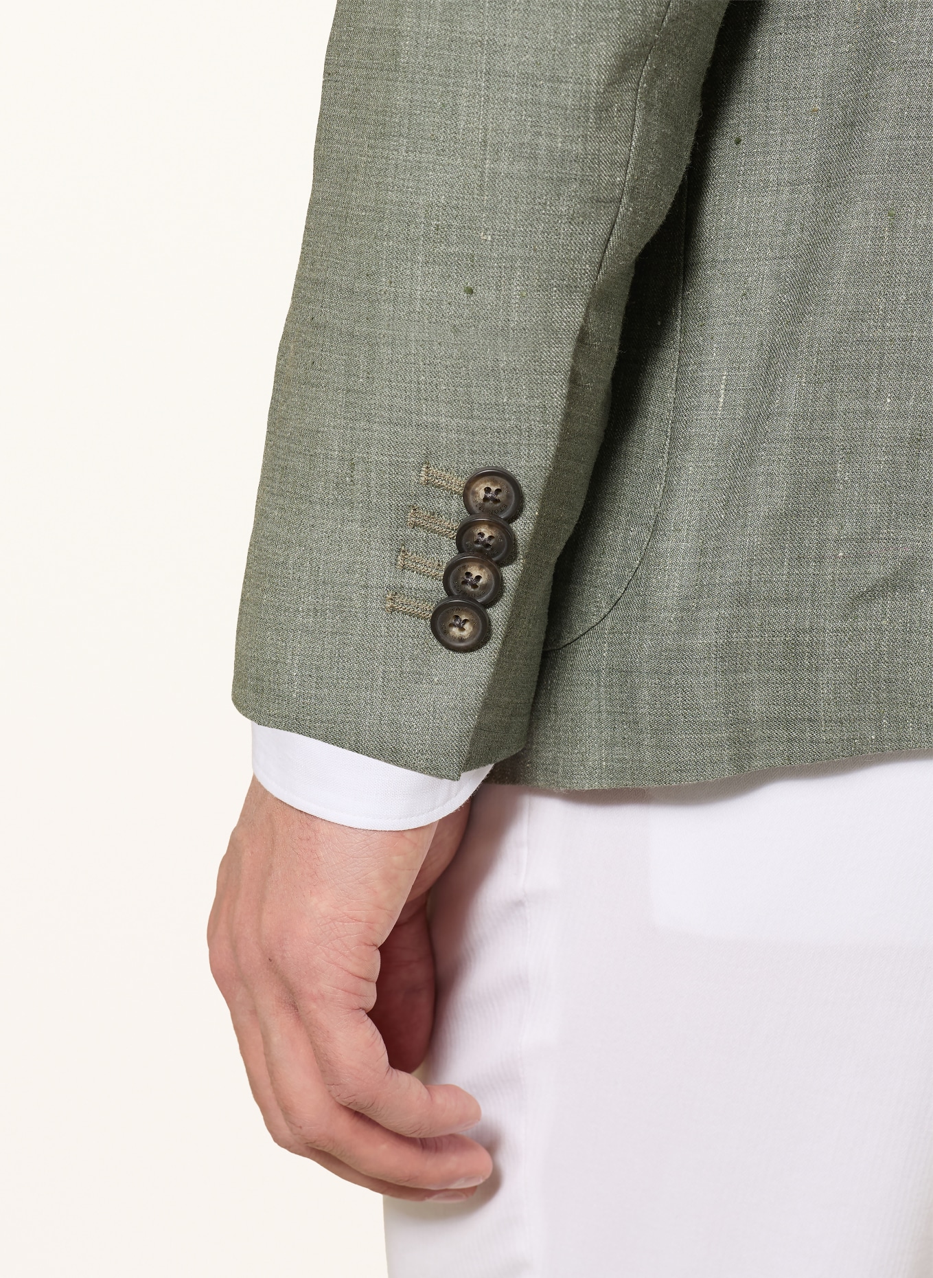 ETON Sakko Regular Fit mit Leinen: GRÜN