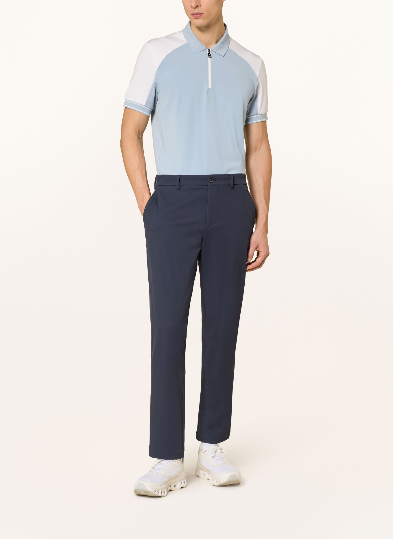 BOGNER Polo en jersey FABIUS: BLEU CLAIR / BLANC