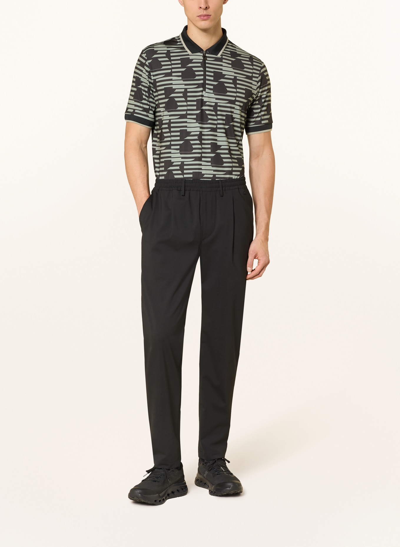 BOGNER Polo en jersey VALENTIN: NOIR / VERT CLAIR