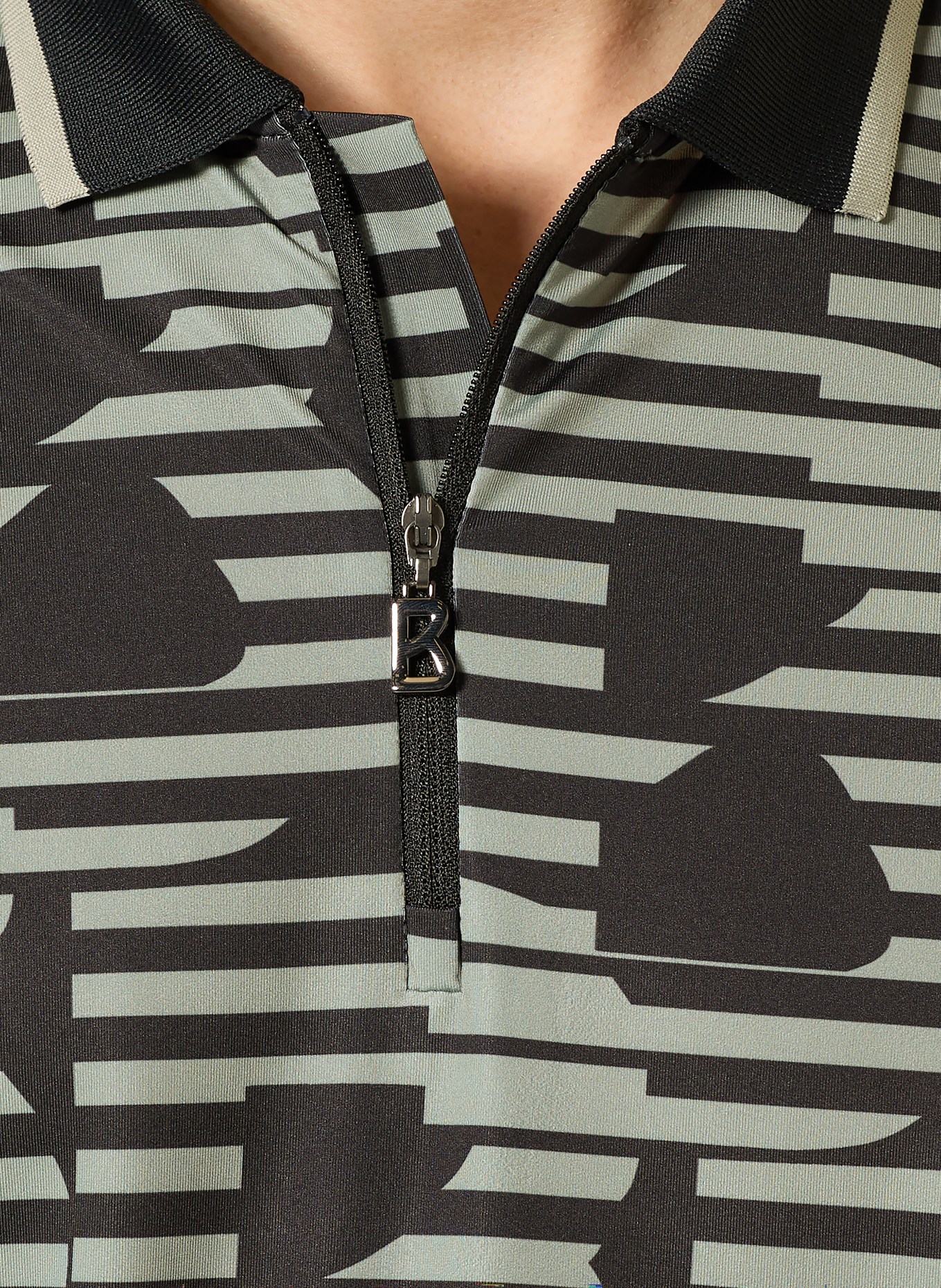 BOGNER Polo en jersey VALENTIN: NOIR / VERT CLAIR