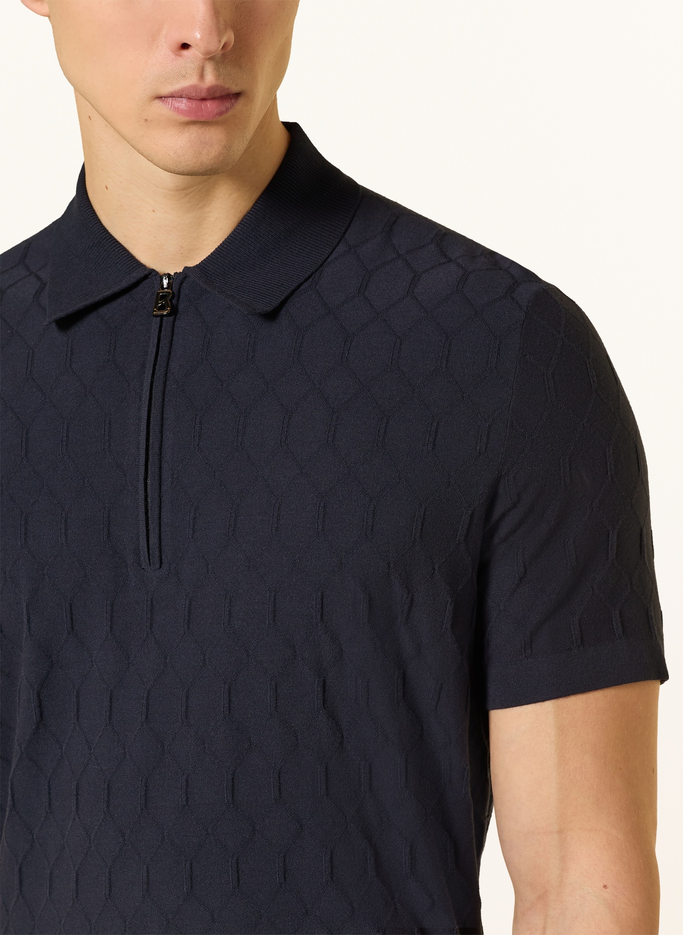 BOGNER Polo en maille MAXIM: BLEU FONCÉ