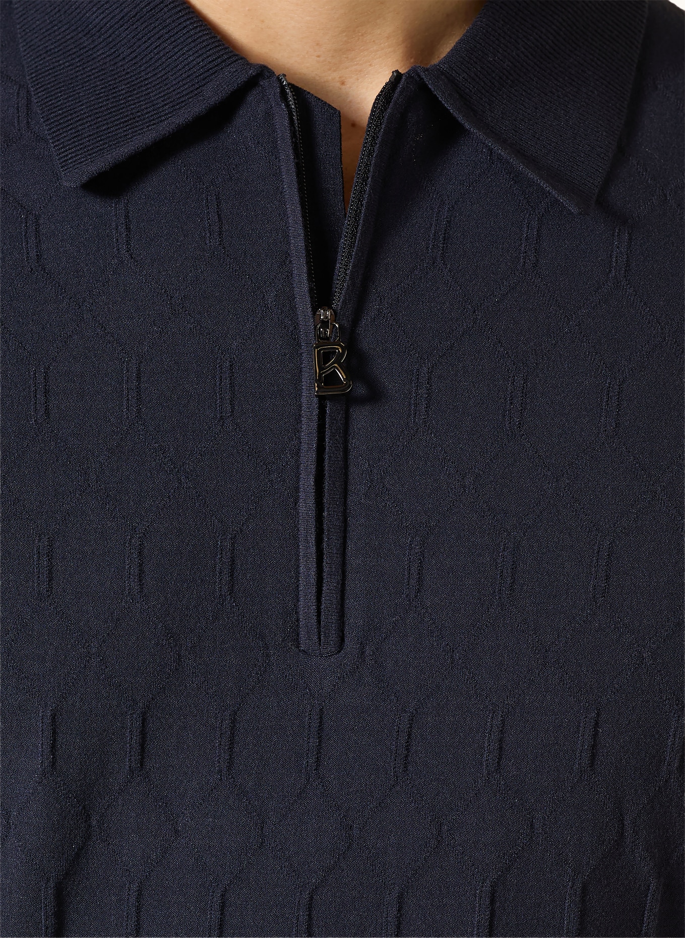 BOGNER Polo en maille MAXIM: BLEU FONCÉ