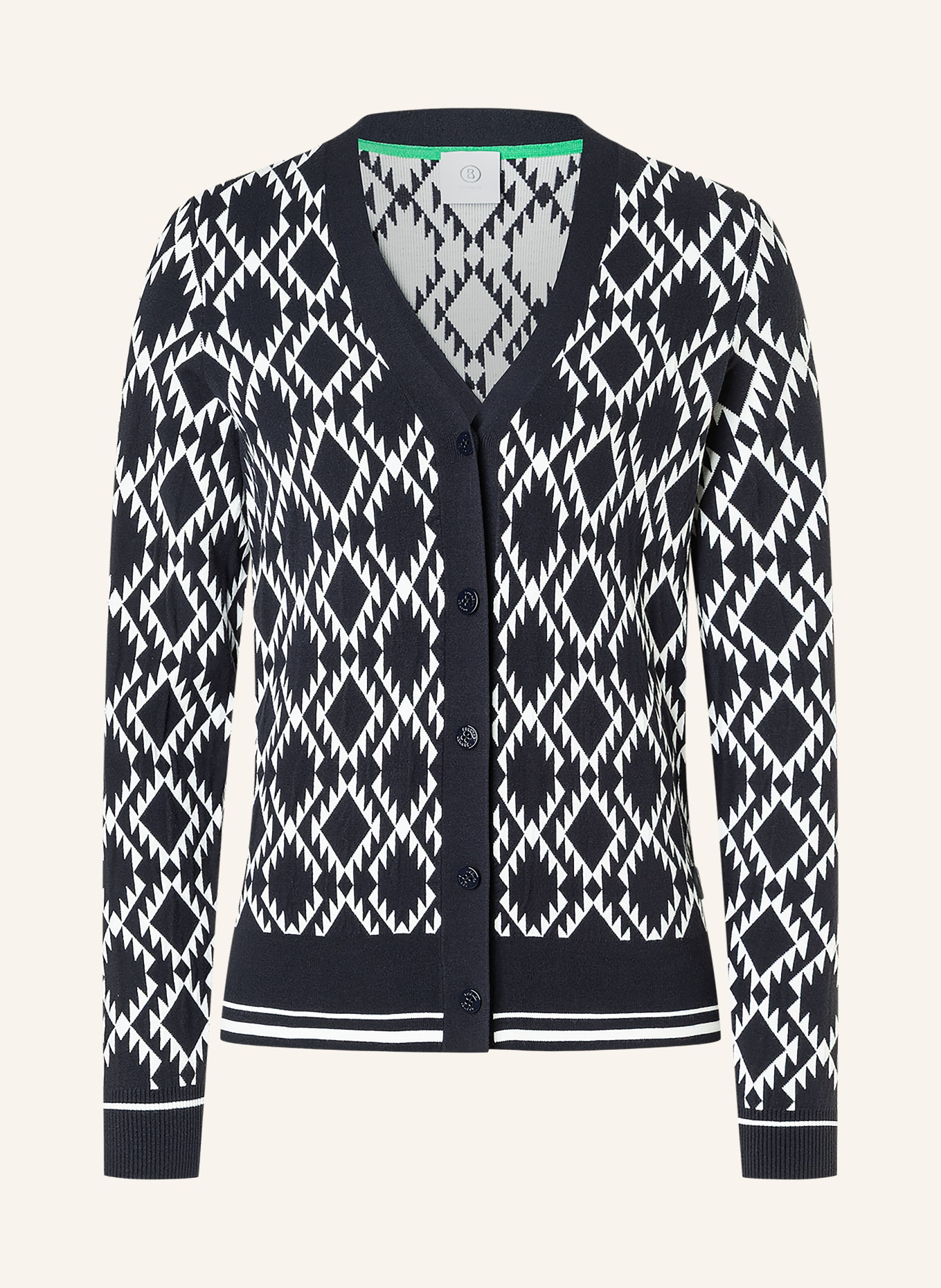 BOGNER Strickjacke AMBER: DUNKELBLAU / WEISS