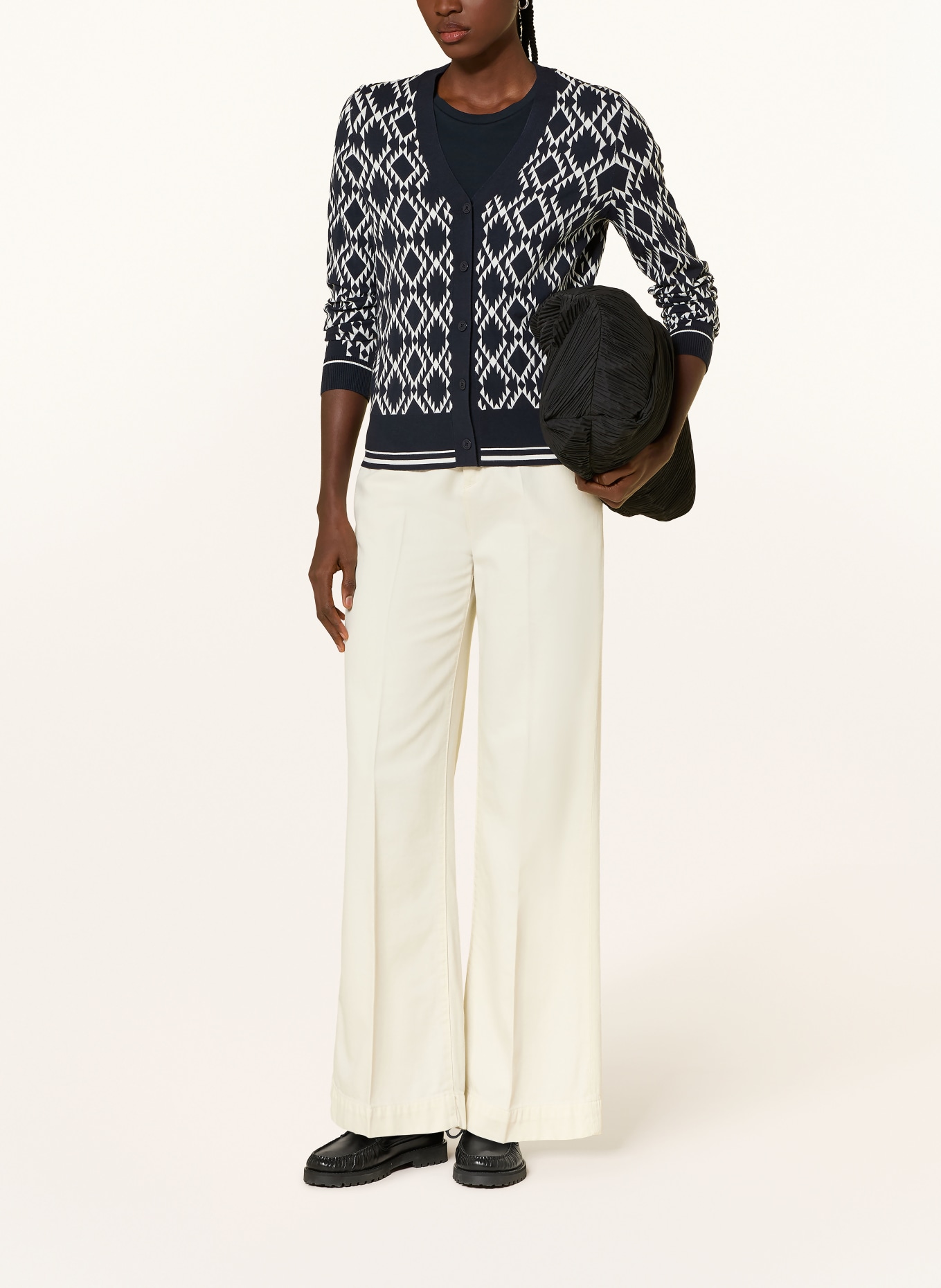 BOGNER Strickjacke AMBER: DUNKELBLAU / WEISS