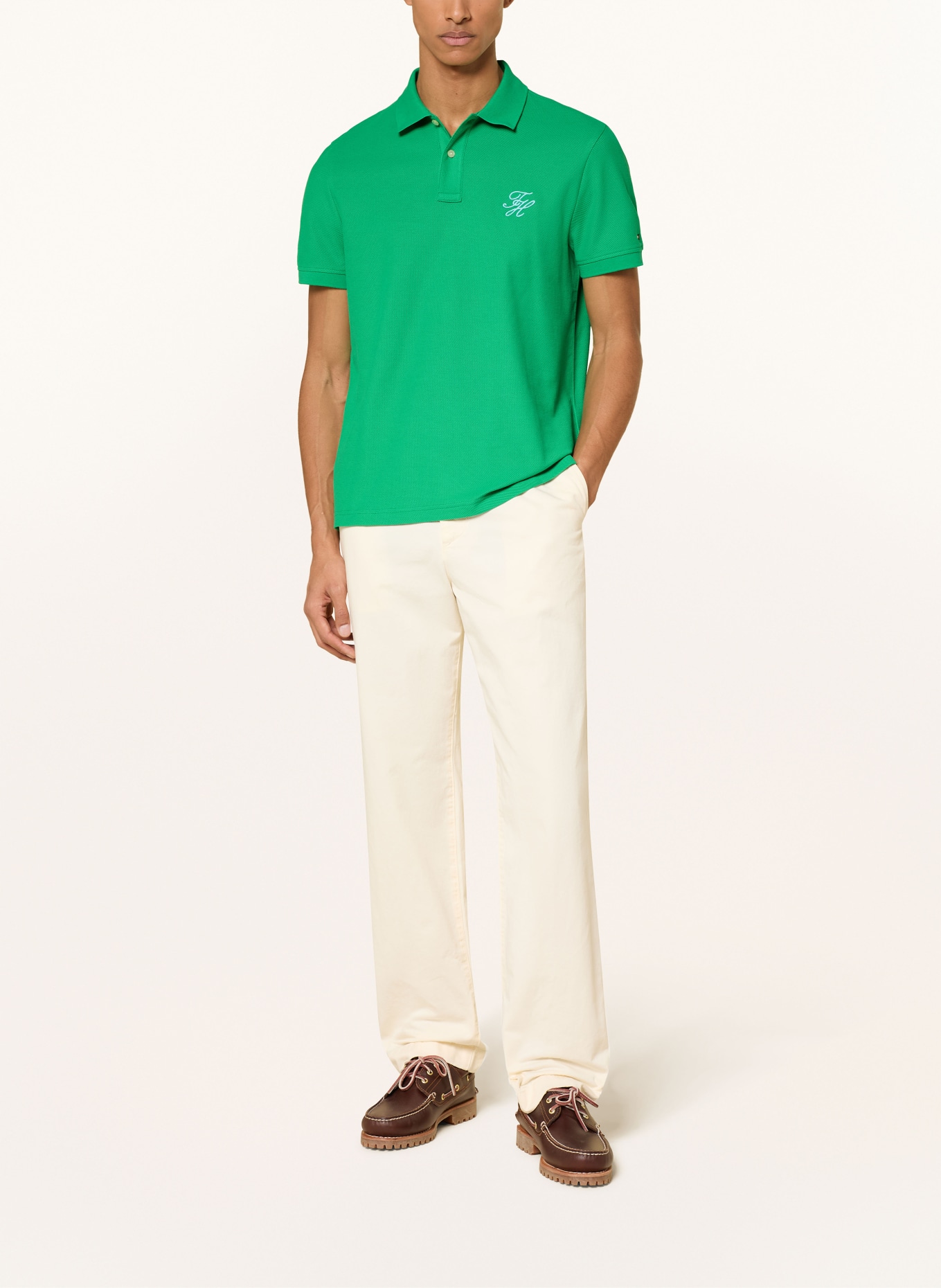 TOMMY HILFIGER Piqué-Poloshirt Regular Fit: GRÜN