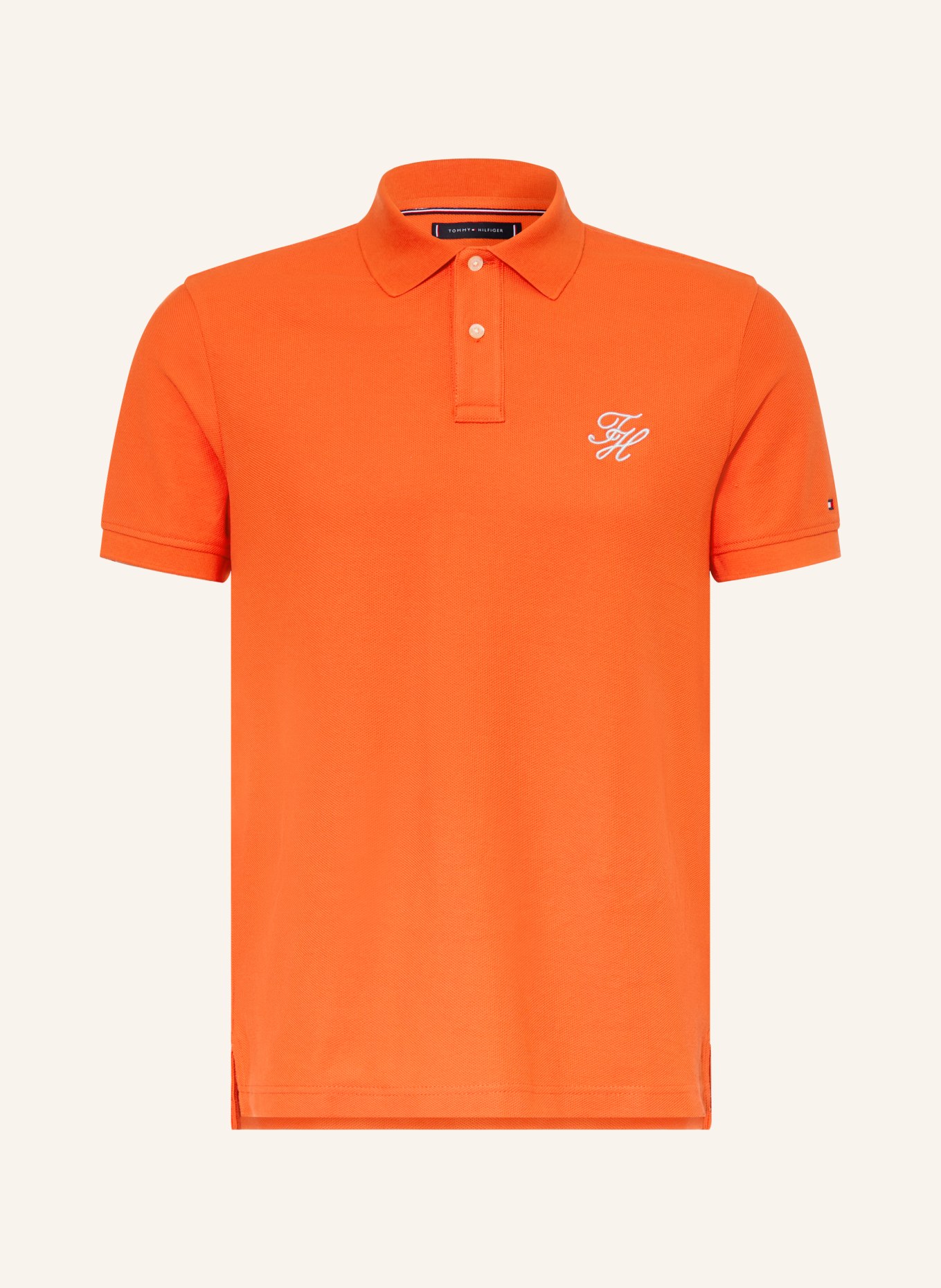 TOMMY HILFIGER Piqué-poloshirt met normale pasvorm: ORANJE