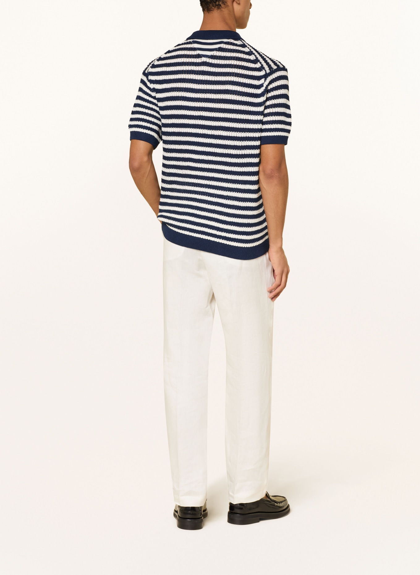 TOMMY HILFIGER Sweter polo: GRANATOWY / BIAŁY