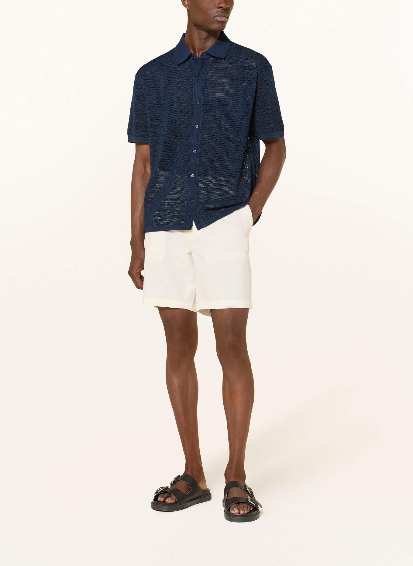 TOMMY HILFIGER Strickhemd Relaxed Fit: DUNKELBLAU