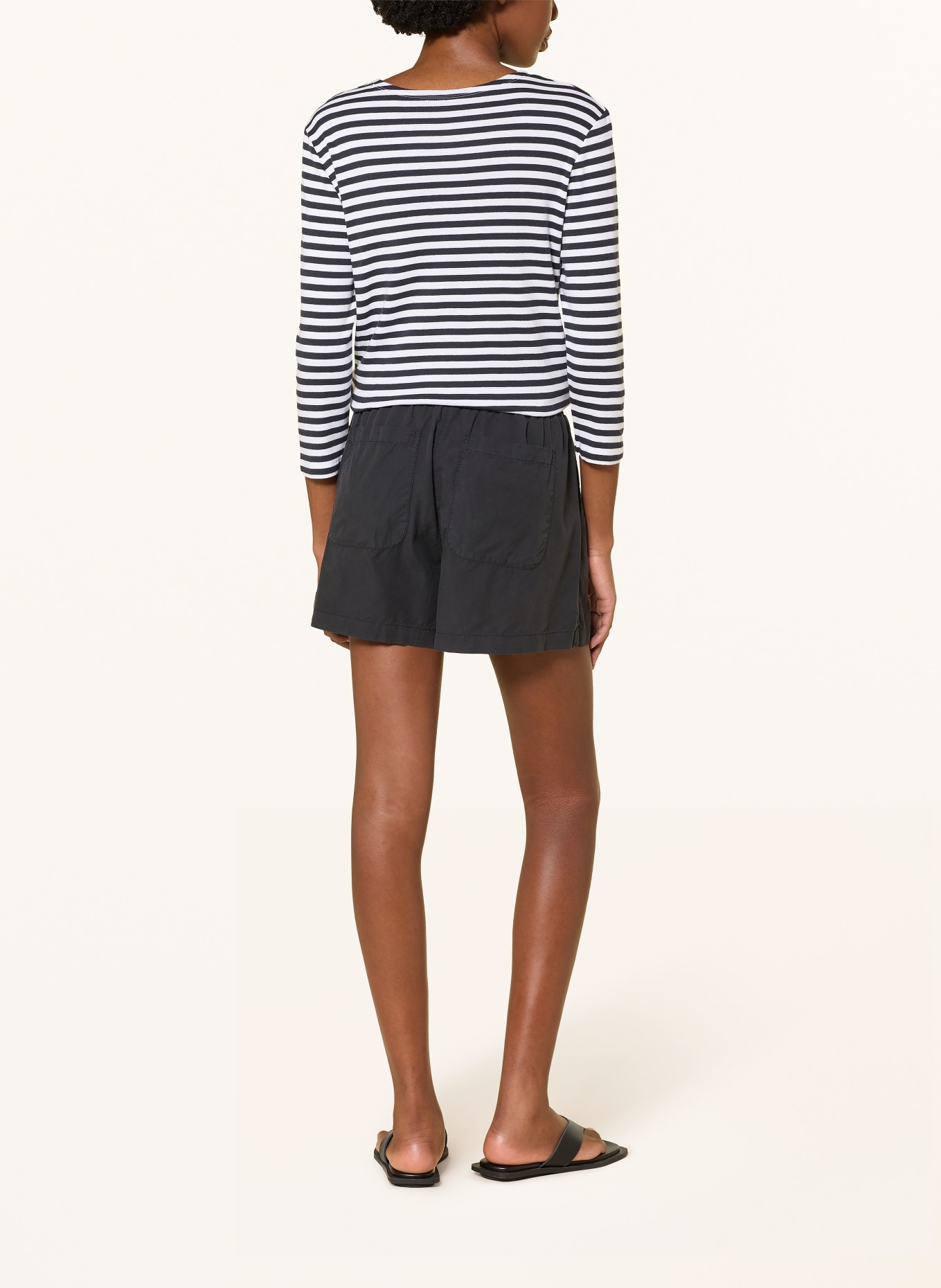 Juvia Shirt ADRIANE mit 3/4-Arm: DUNKELBLAU / WEISS