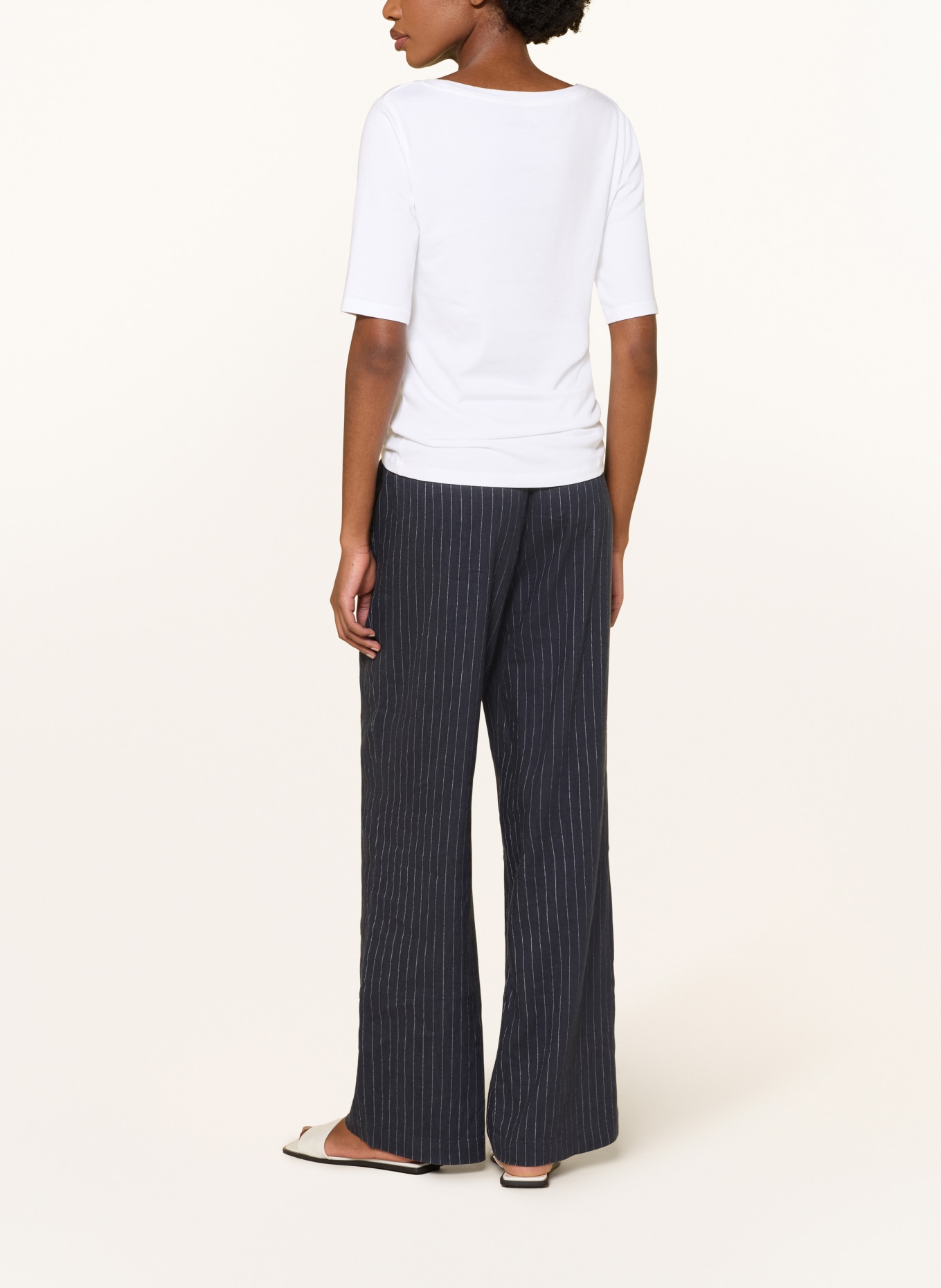 Juvia Marlenehose mit Leinen: DUNKELBLAU / GRAU