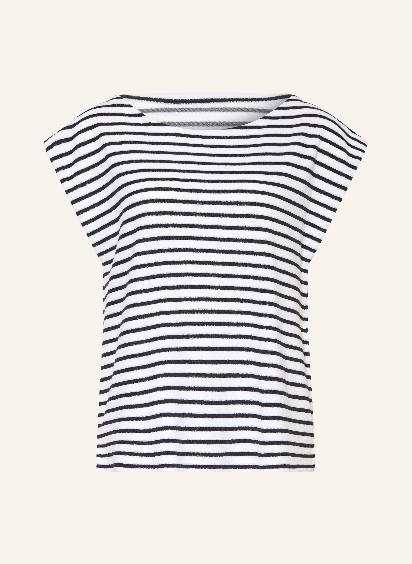 Juvia T-shirt KIMBERLY van badstof: DONKERBLAUW / WIT